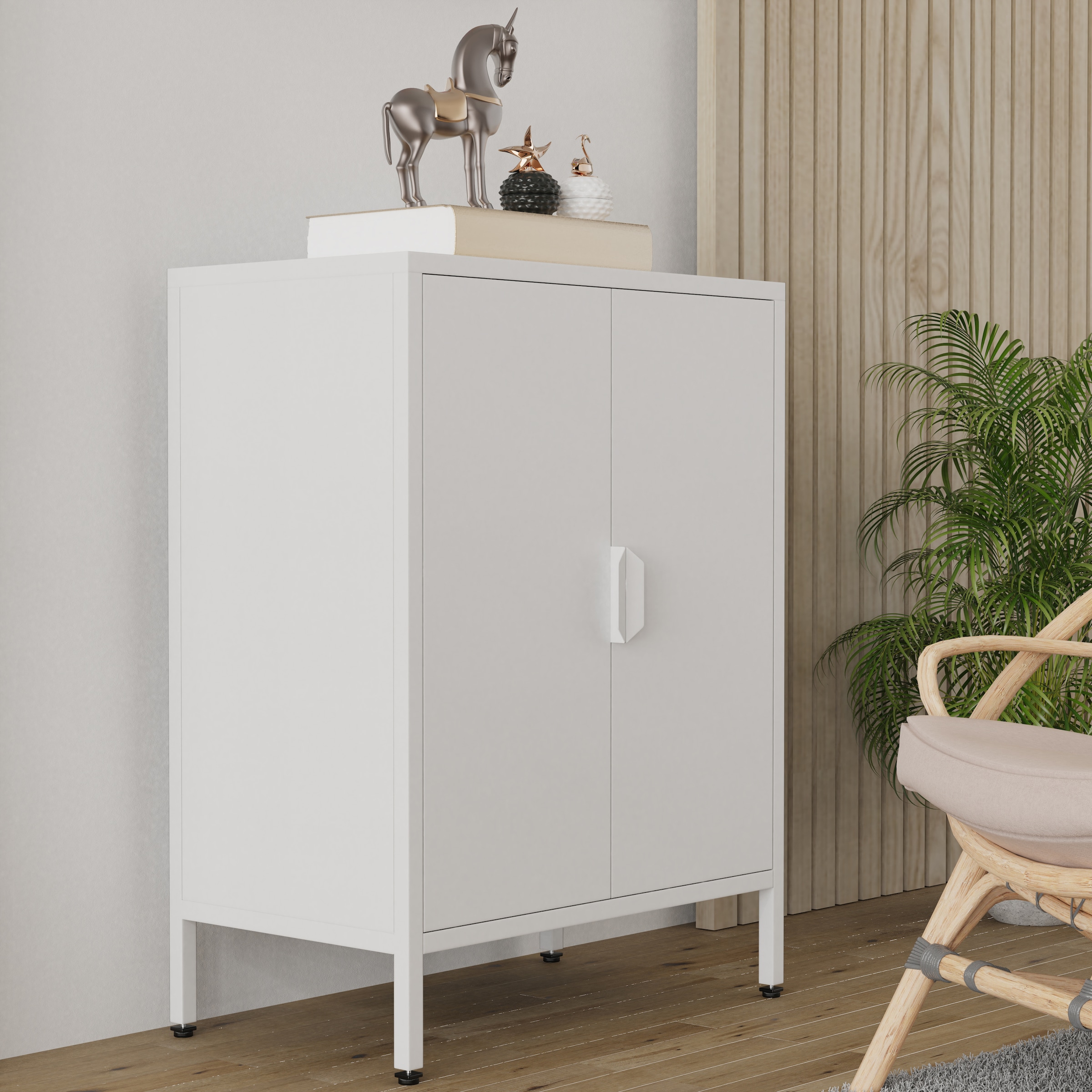 VCM Kommode »Stahl Kommode Sideboard Schrank Drehtüren Flokas S«