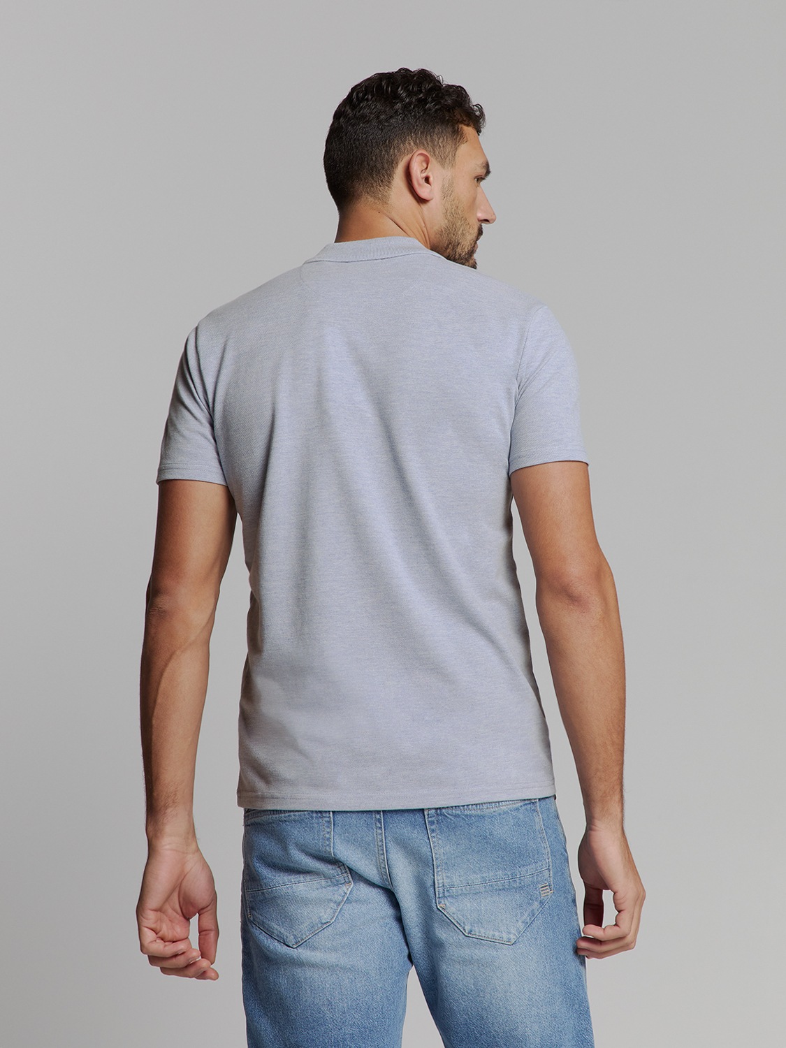 NO EXCESS Poloshirt "No Excess Poloshirt Polo Melange" günstig online kaufen