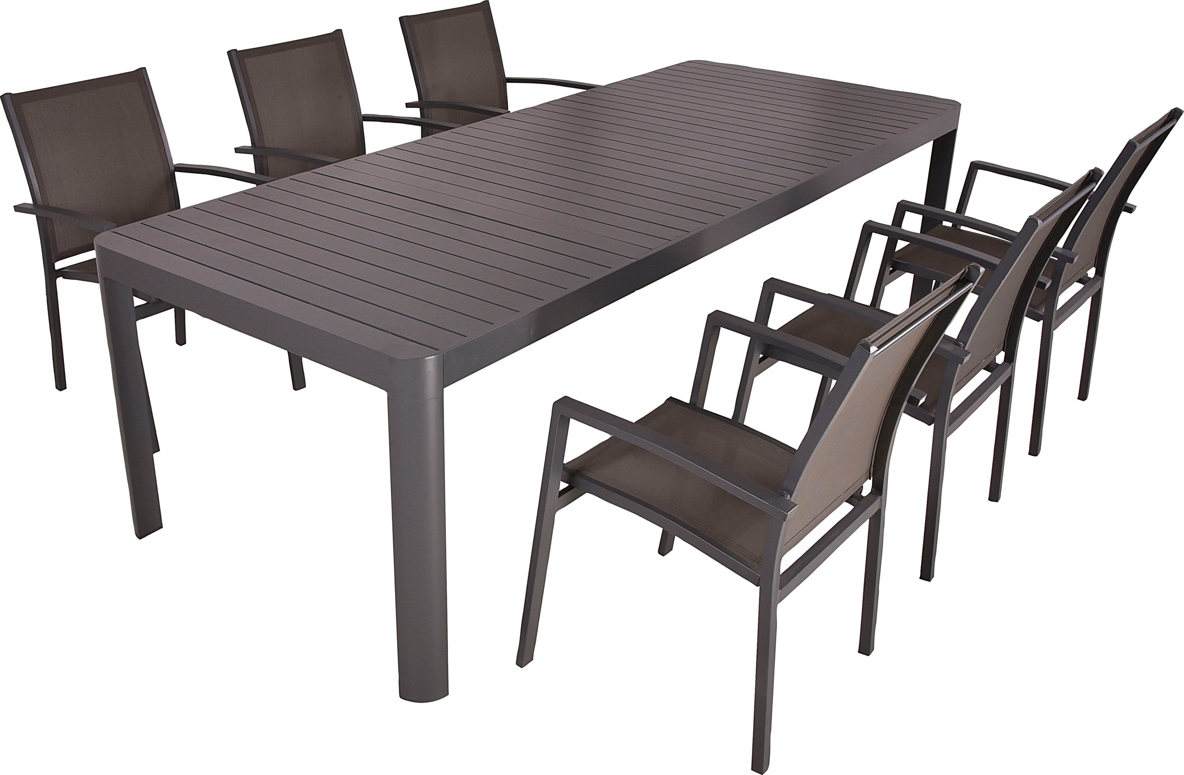Garten-Essgruppe GARDEN PLEASURE "AMIRA", grau, Aluminium, Sitzmöbel-Sets