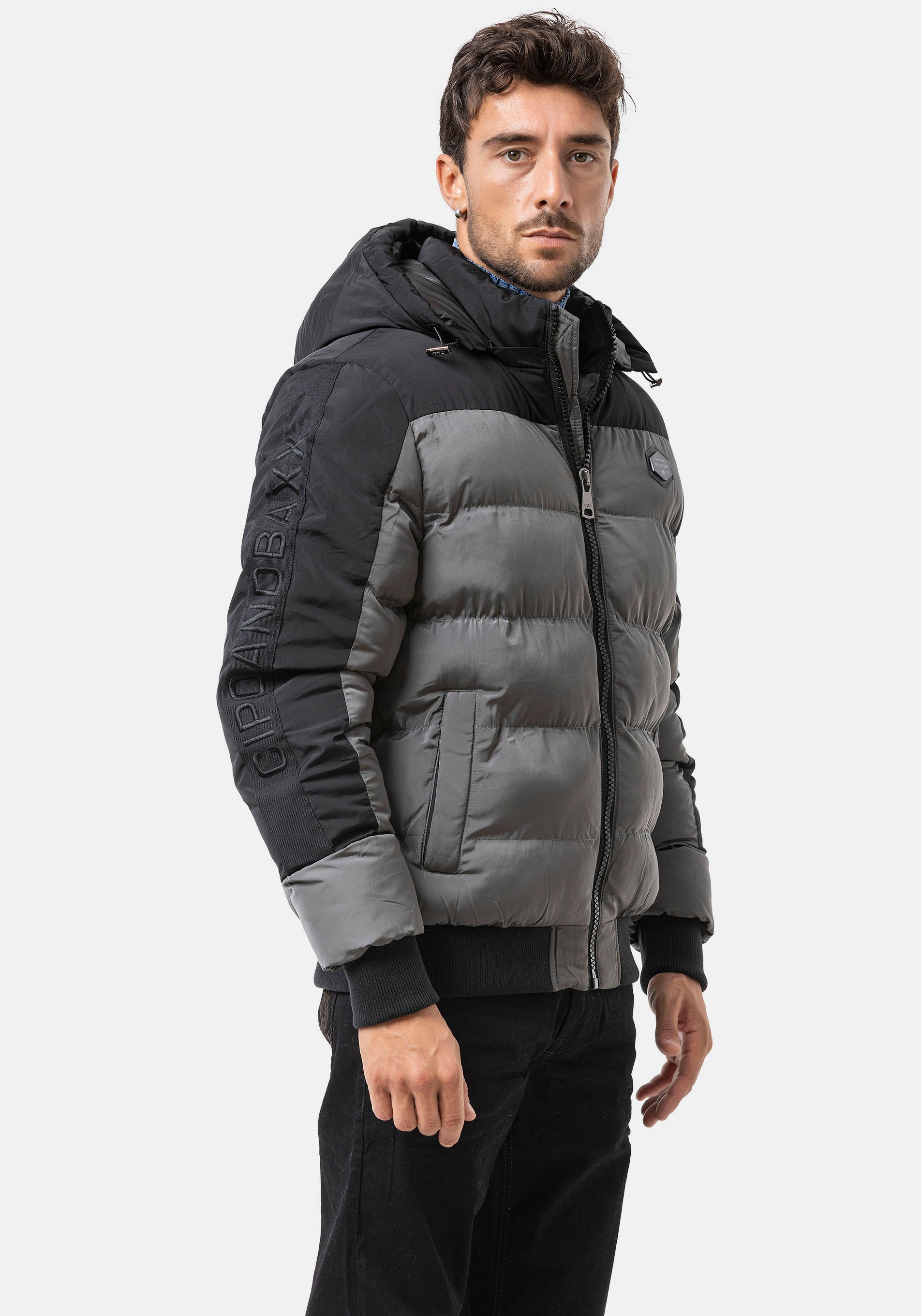 Cipo & Baxx Steppjacke mit Kapuze günstig online kaufen