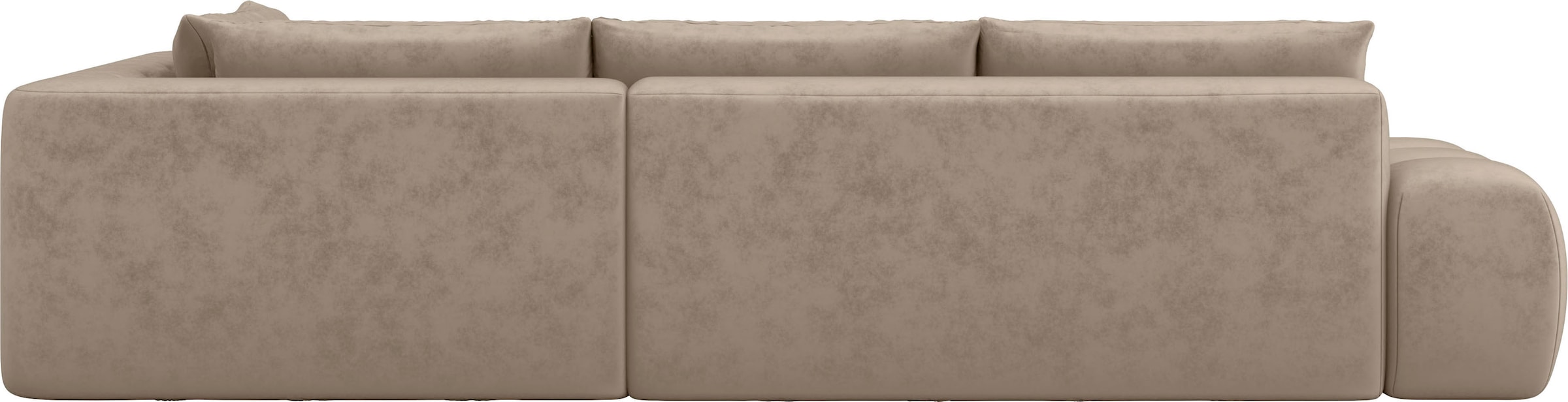 INOSIGN Ecksofa »AZITA Designsofa, elegant und bequem L-Form, Bubble-Optik«, lose Rückenkissen, traumhafte Steppung, Maße B/T/H: 352/210/72 cm