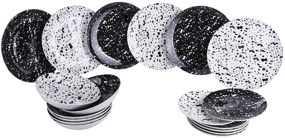 Villa d'Este Tafelservice »Taverna Black«, (Set, 18 tlg.), Geschirr, Teller Set... kaufen