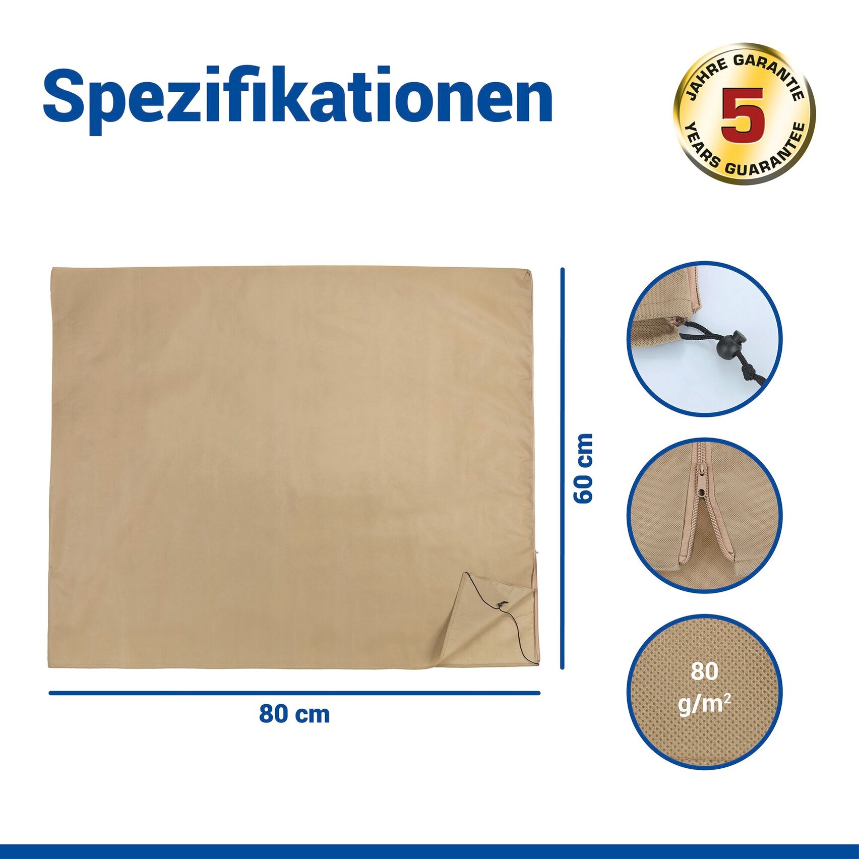 Maximex Winterschutzhaube »Pflanzenschutz-Vlies, 80x60 cm« reißfestes Vlies, mit Reißverschluss und Zugband, BxH: 30x40 cm