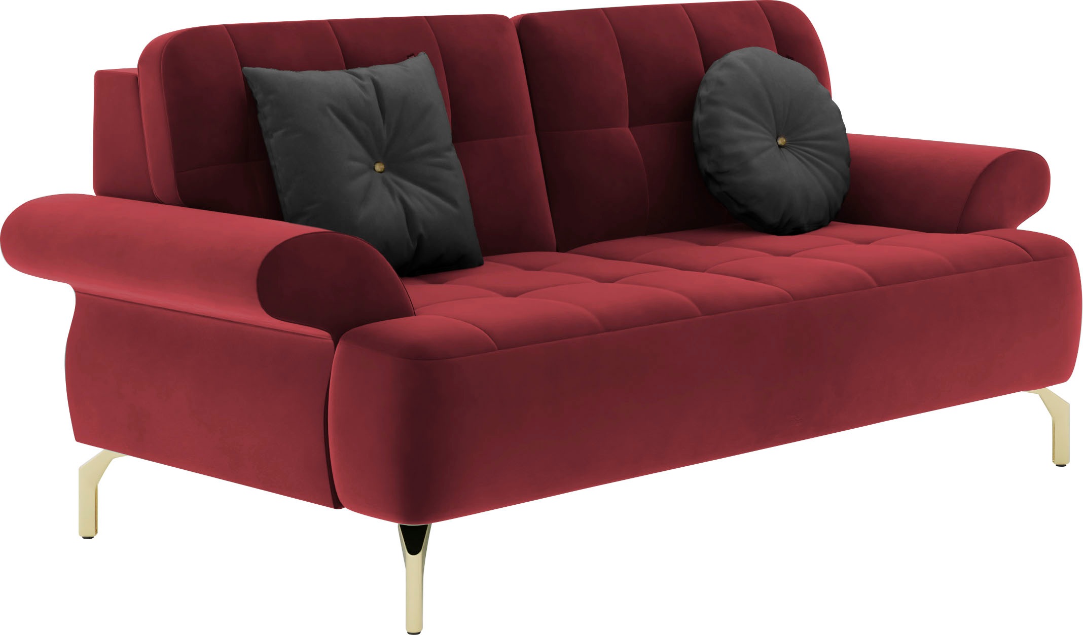 sit&more 2-Sitzer »Orient 1«, inkl. 2 Zierkissen mit Strass-Stein, goldfarbene Metallfüße