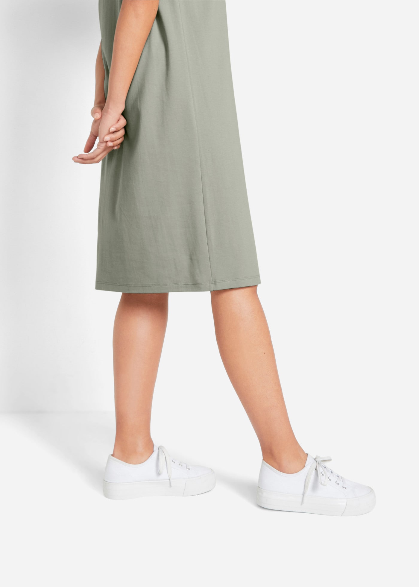 bonprix Shirtkleid »Oversize-T-Shirtkleid aus reiner Baumwolle (2er Pack)« Packung, 2 Stk. tlg. für Alltag, mit Rundhalsausschnitt, Kurzarm, Oversize Passform