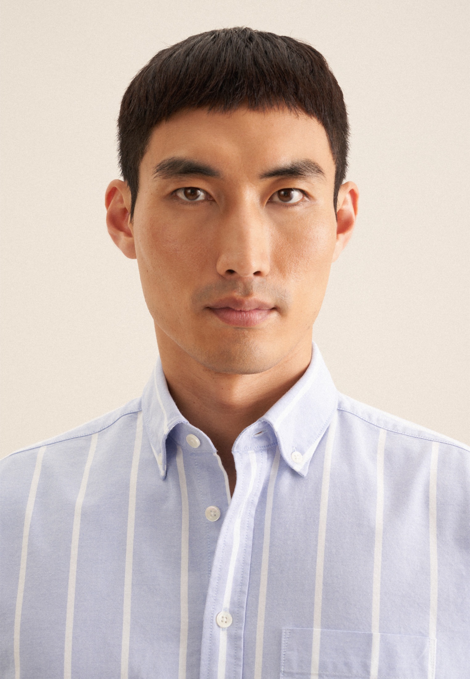 Thumbnail - seidensticker Businesshemd "Schwarze Rose" Regular 1/1 Button-Down-Kragen Streifen