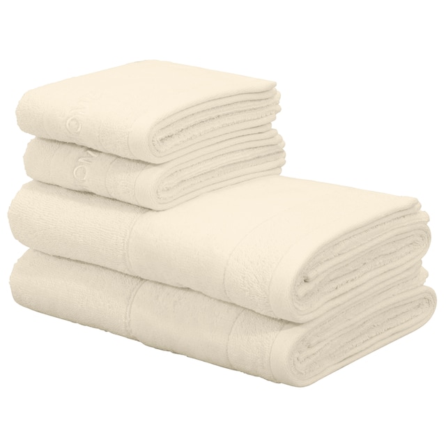 my home Handtuch Set »Aiden«, Set, 4 tlg., Frottier, Handtücher mit  Markenlogo Bordüre, Handtuch-Set aus 100% Baumwolle auf Rechnung | BAUR