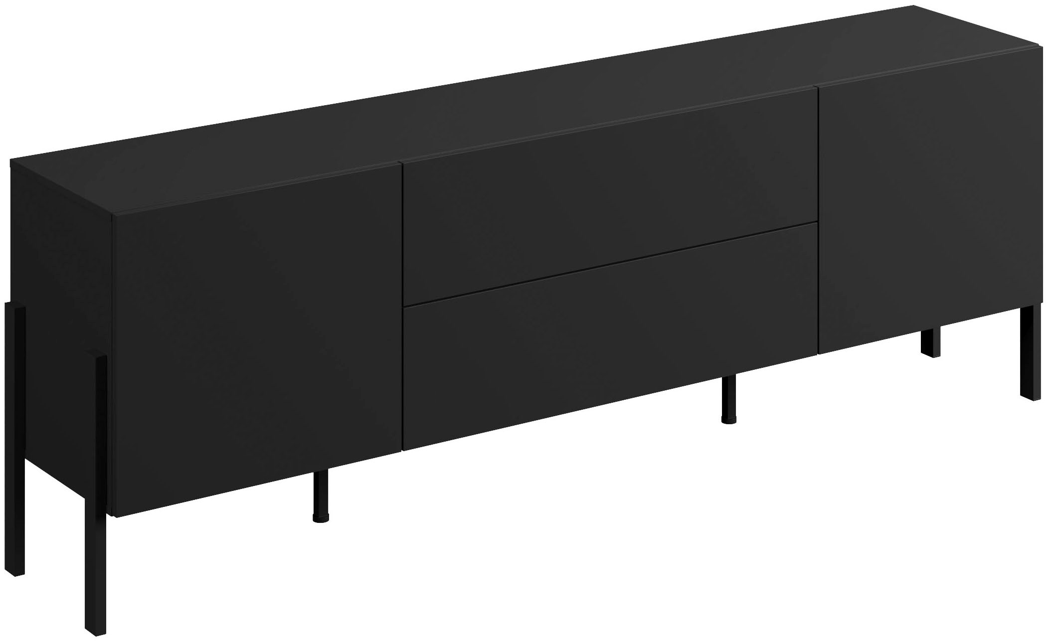 OTTO home Lowboard "Jukon,Breite 200 cm, moderne grifflose TV-Kommode,2 Türen/2 Schubladen" TV-Schrank mit viel Stauraum, TV-Board, push-to-open-Funktion