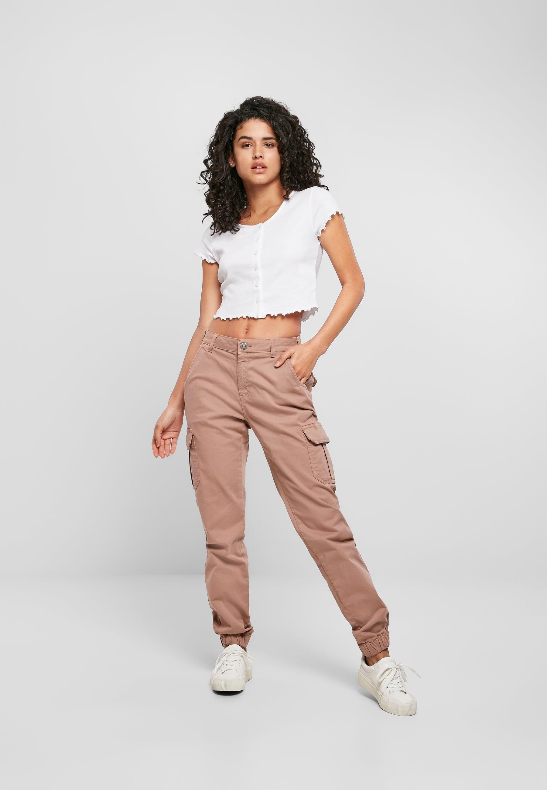 URBAN CLASSICS Cargohose »Urban Classics Damen Ladies High Waist Cargo Pants«, (1 tlg.)