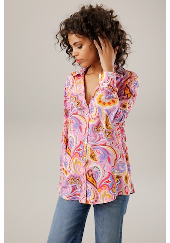 Hemdbluse, graphische Paisley-Muster - jedes Teil ein Unikat