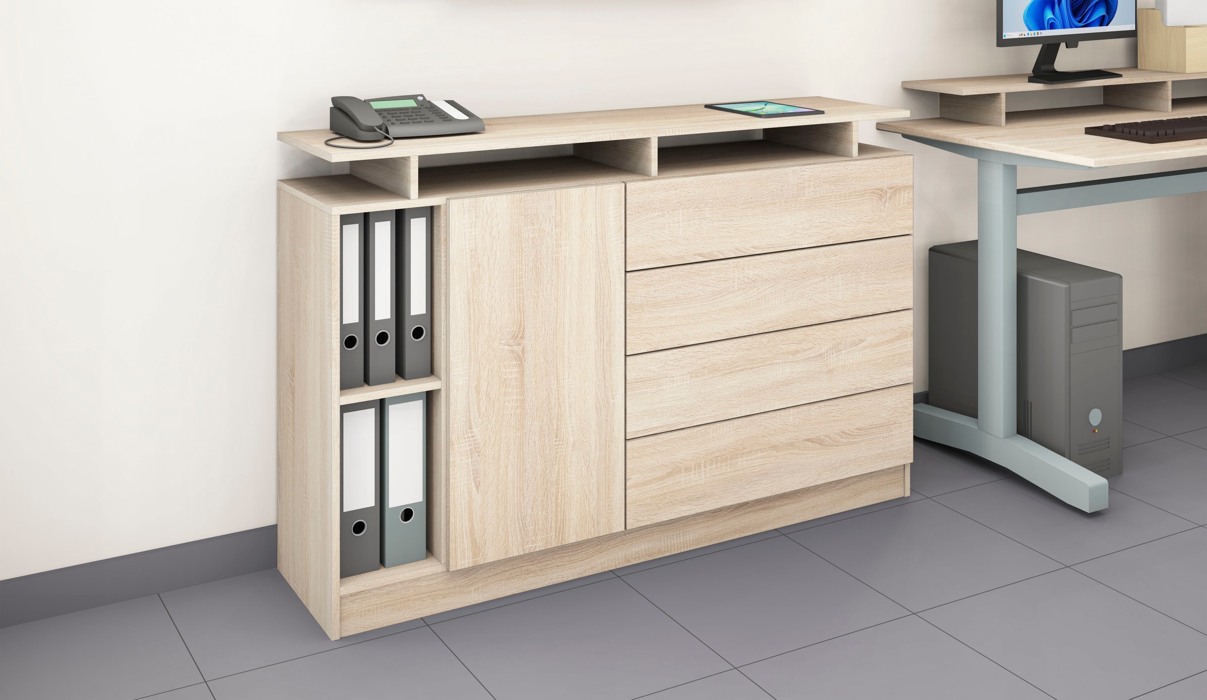 Thumbnail - borchardt Möbel Sideboard "Vaasa", moderne grifflose Optik, Push-to-Open-Funktion