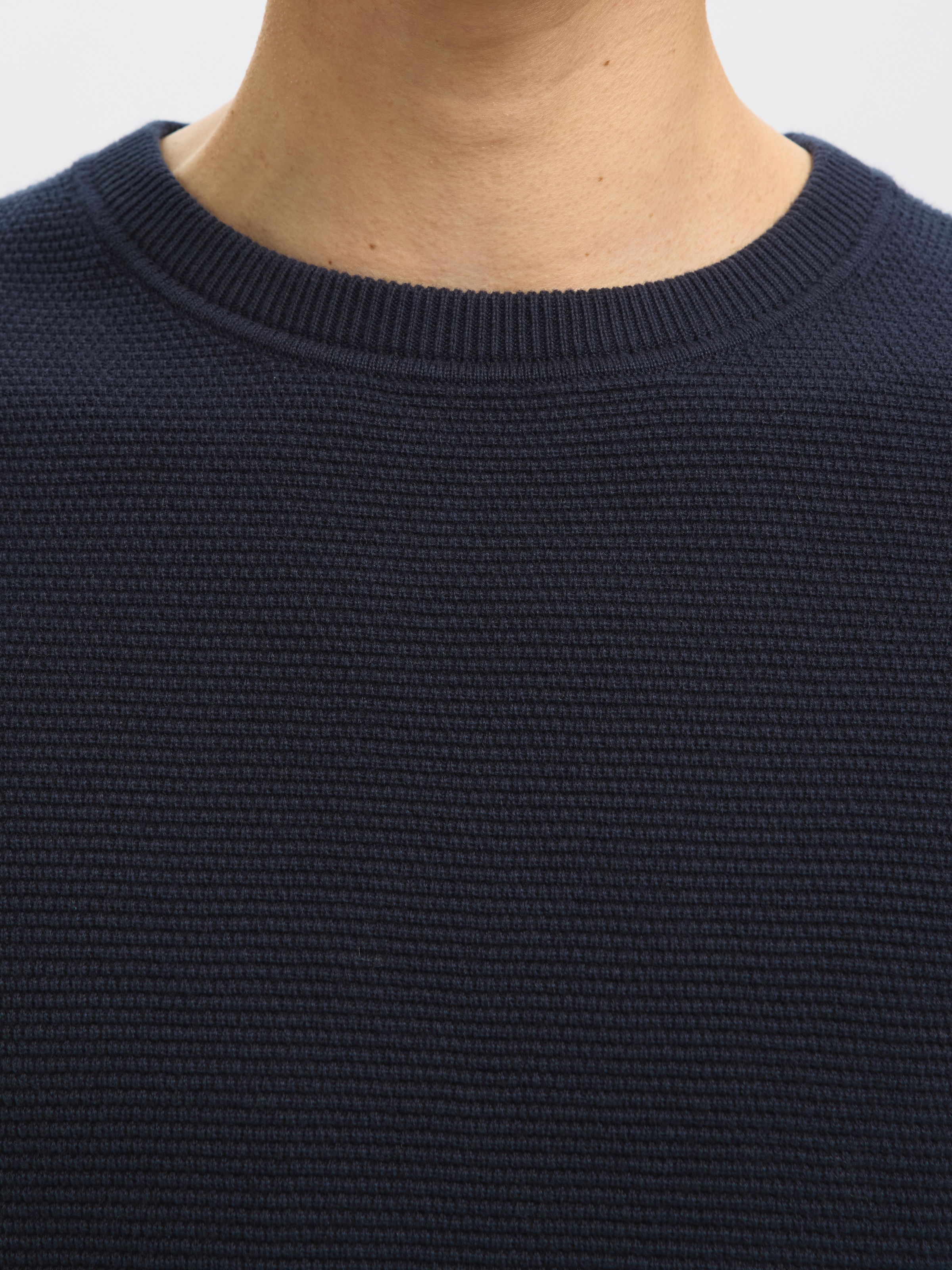 SELECTED Strickpullover »SLHROSS LS KNIT STRUCTURE CREW NECK NOOS«
