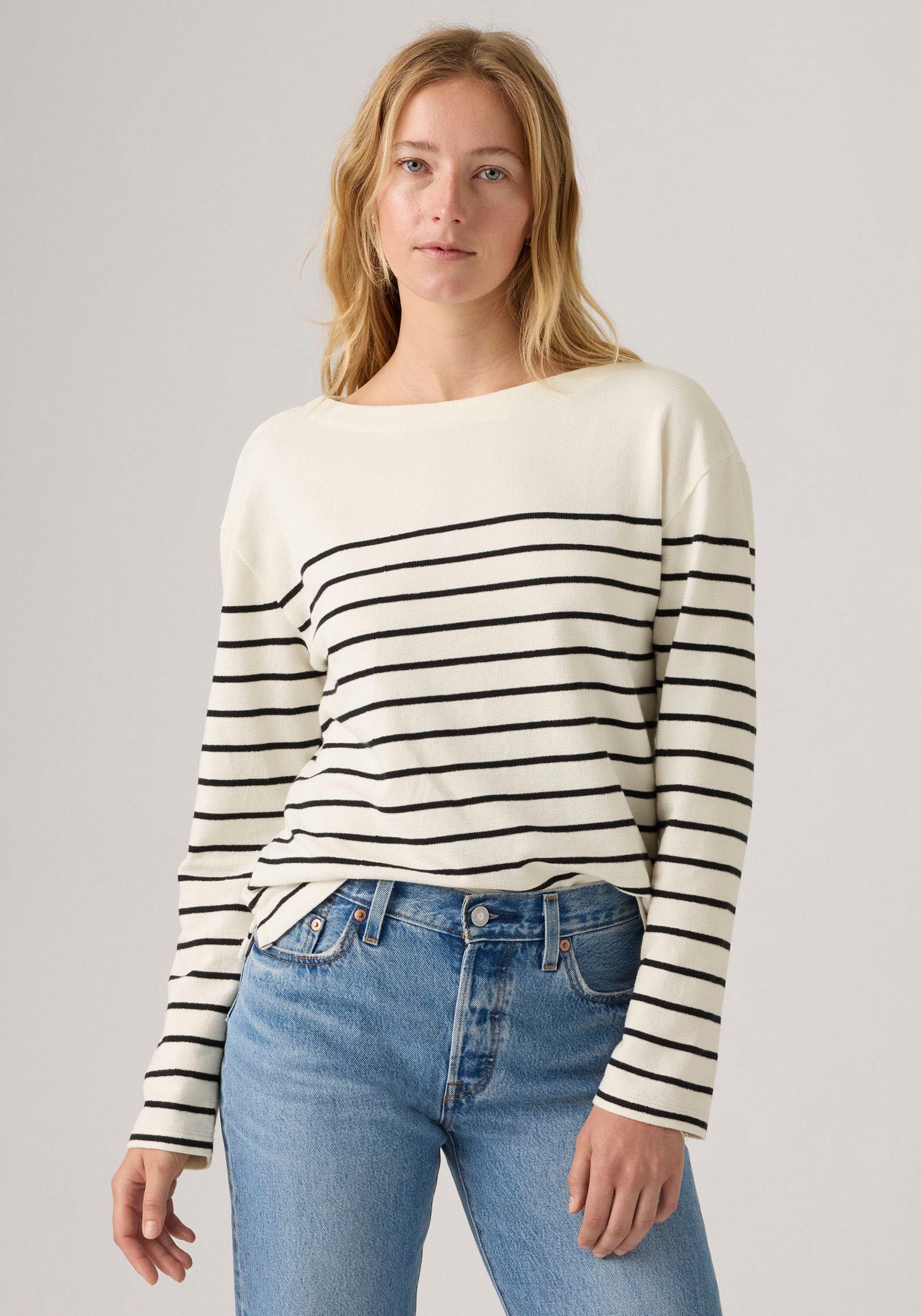 Levis Langarmshirt "MARIN STRIPE TOP", Saum mit kurzen Seitenschlitzen günstig online kaufen