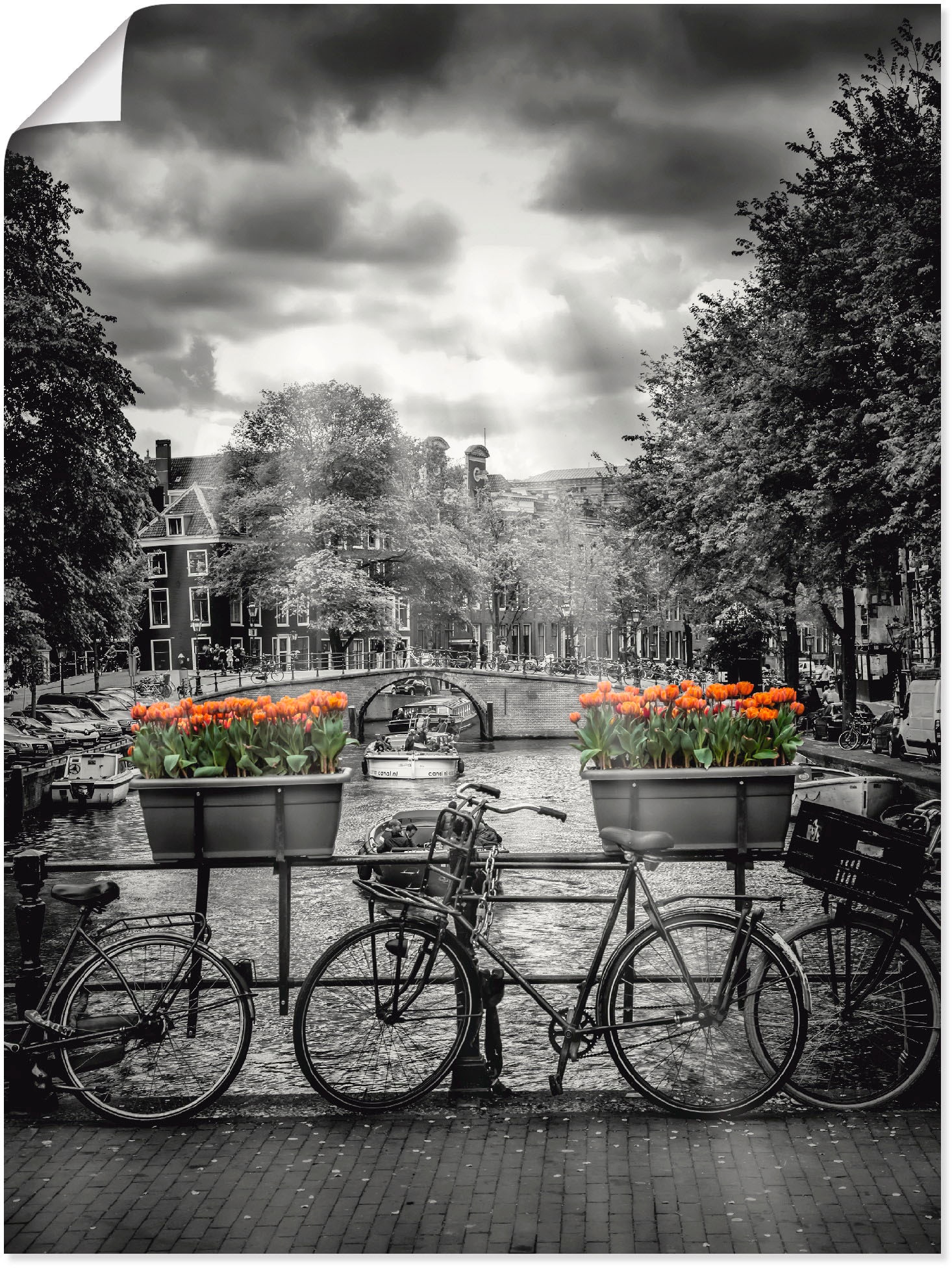 Herengracht Artland versch. & (1 Sonnenstrahlen«, als in Fahrräder, »Amsterdam bestellen Alubild, oder Wandaufkleber Leinwandbild, St.), Poster | BAUR Größen Wandbild
