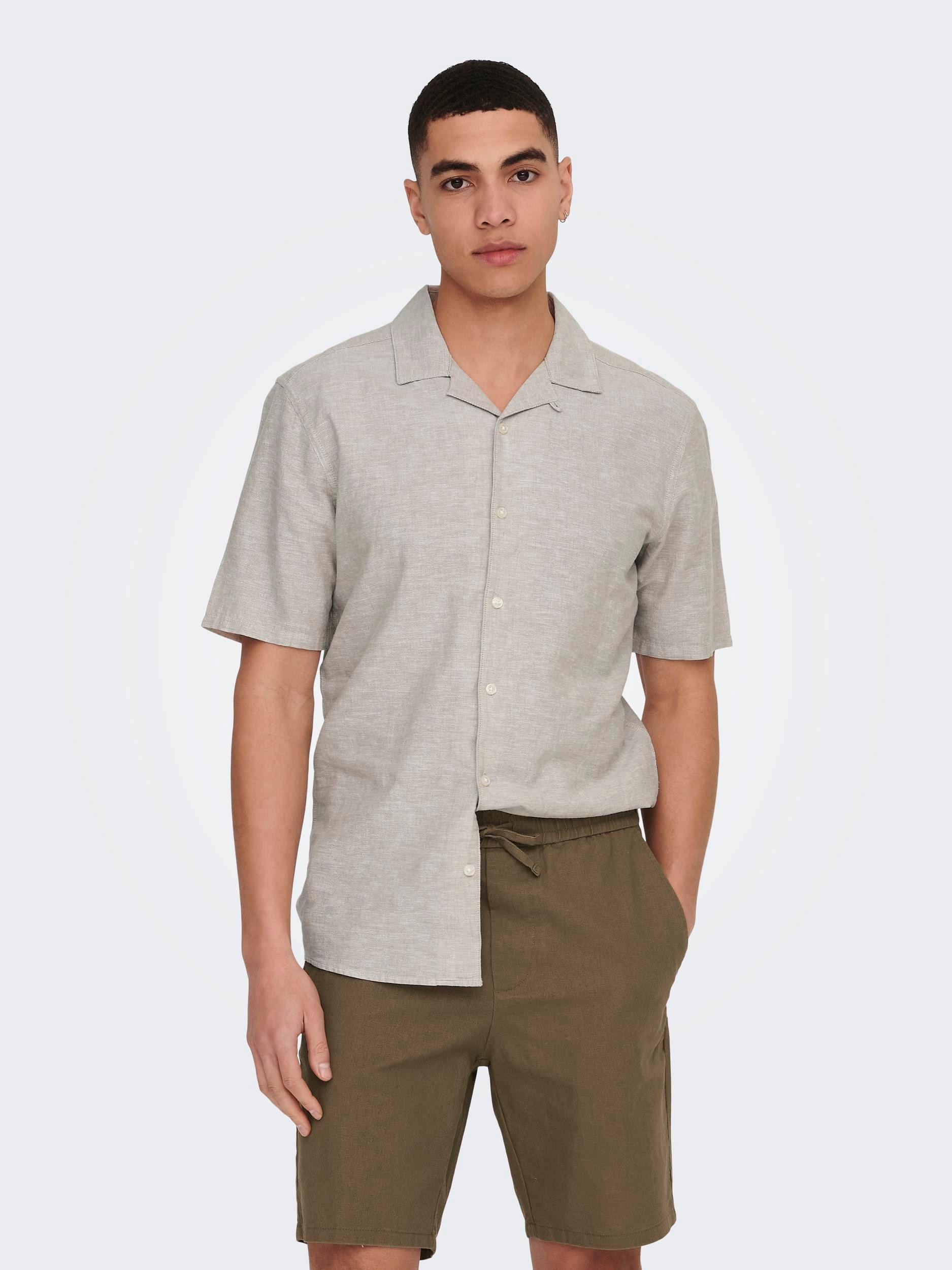 ONLY & SONS Kurzarmhemd "ONSCAIDEN SS SOLID RESORT LINEN NOOS" günstig online kaufen