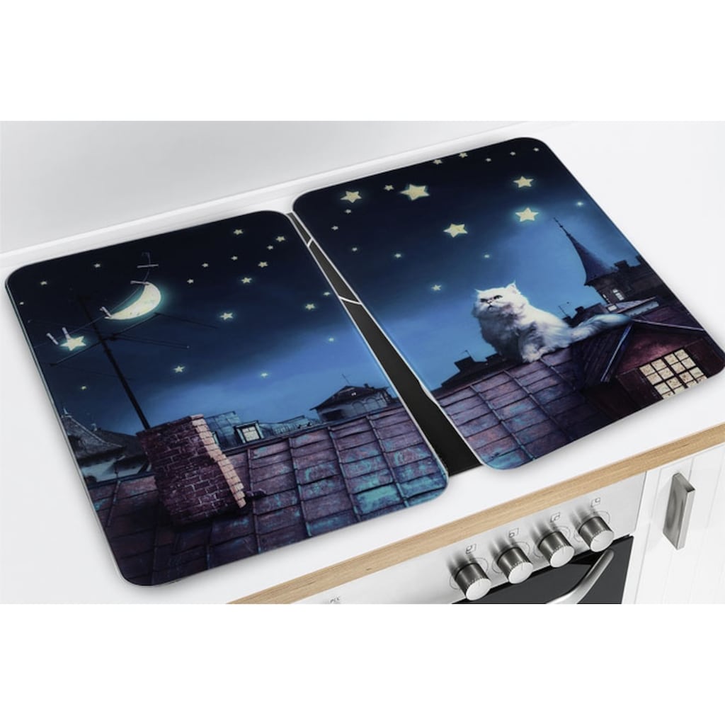 Maximex Herd-Abdeckplatte »Moon Cat«, (Set, 2 tlg.)