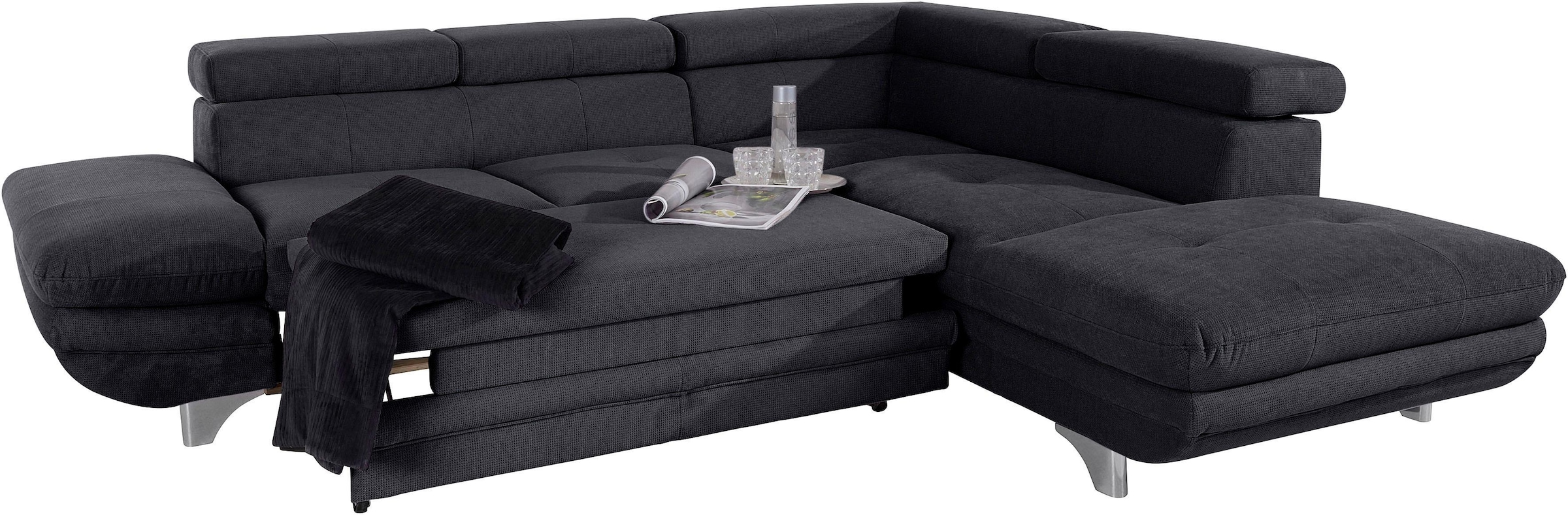 COTTA Ecksofa »Enterprise L-Form«, mit Arm- & Kopfteilverstellung, wahlweise mit Bettfunktion