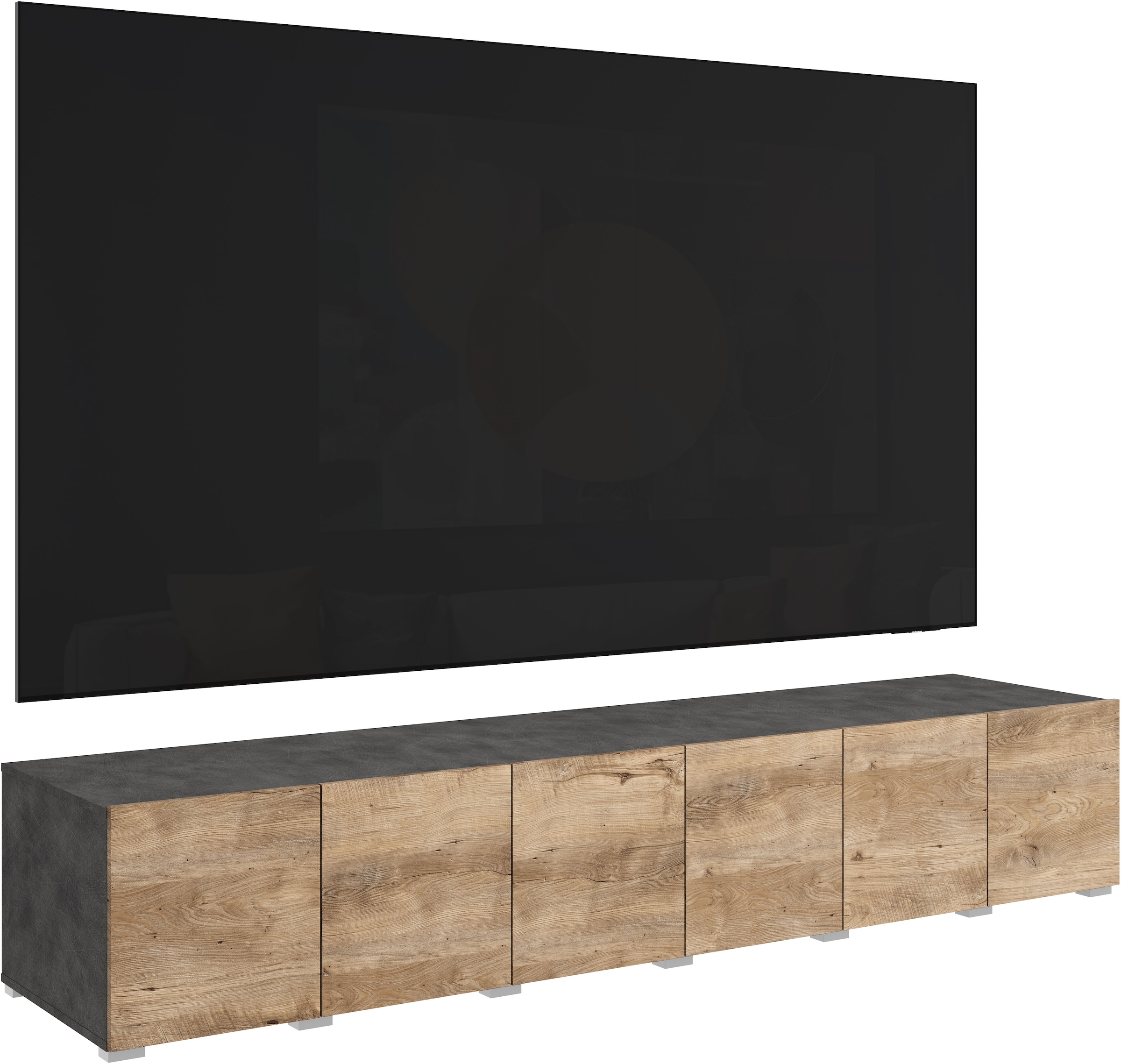 OTTO home Lowboard »Denver Erlebe die Weltmeisterschaft im XXL-Format« 1 Stk. tlg. Elegantes TV-Möbel 220 cm, speziell für bis zu 98-Zoll Fernseher