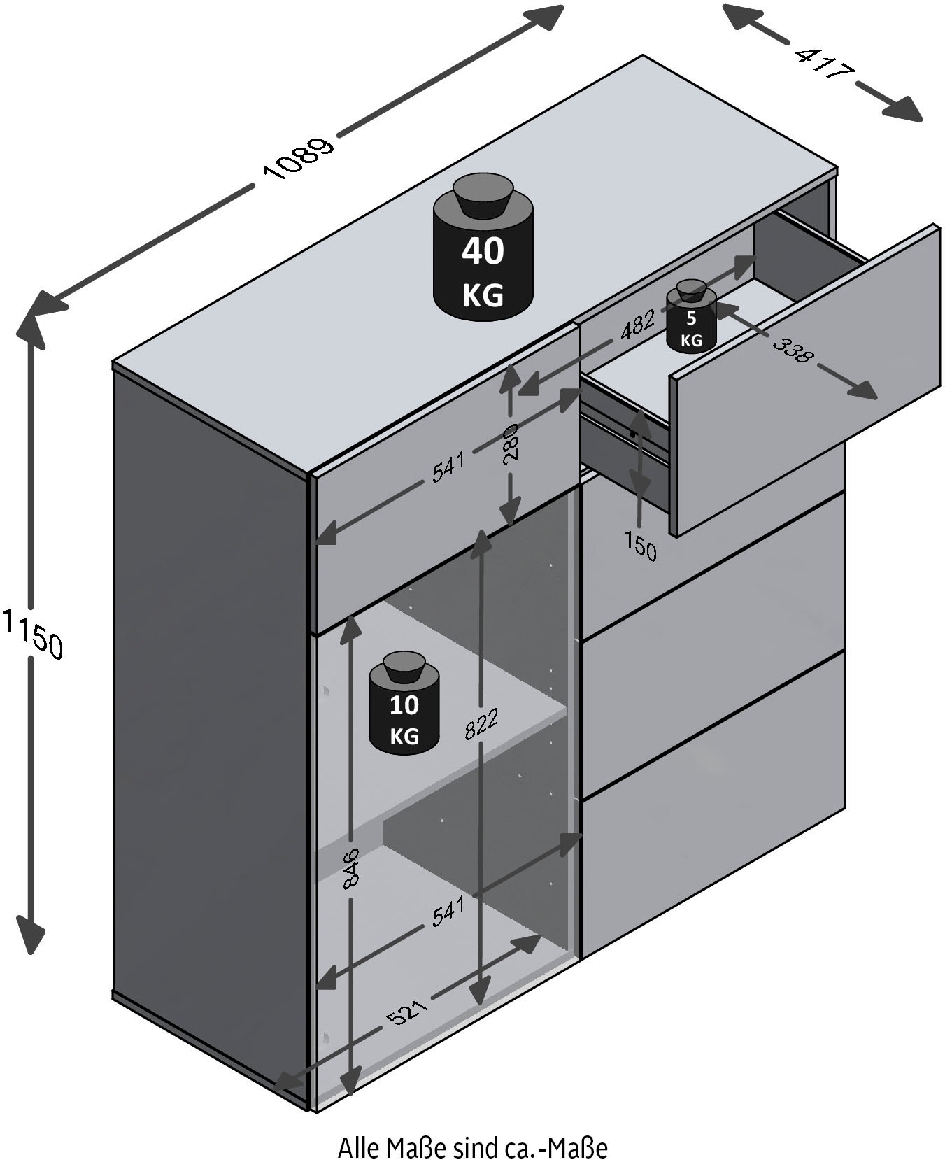 FMD Kommode »Belm«, Breite 109 cm