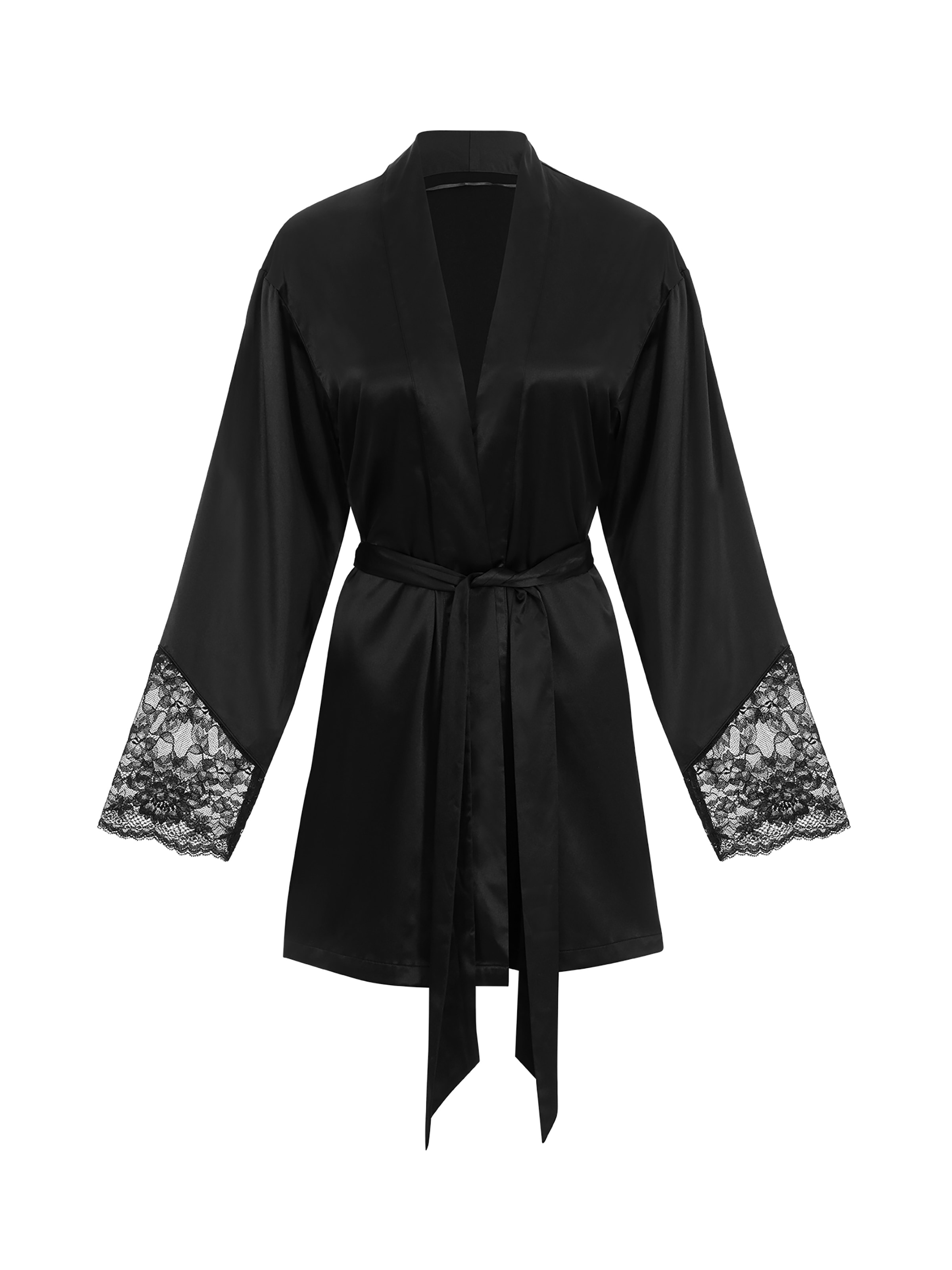 Dorina Kimono »LYRA-SATIN« mit zarten Spitzendetails