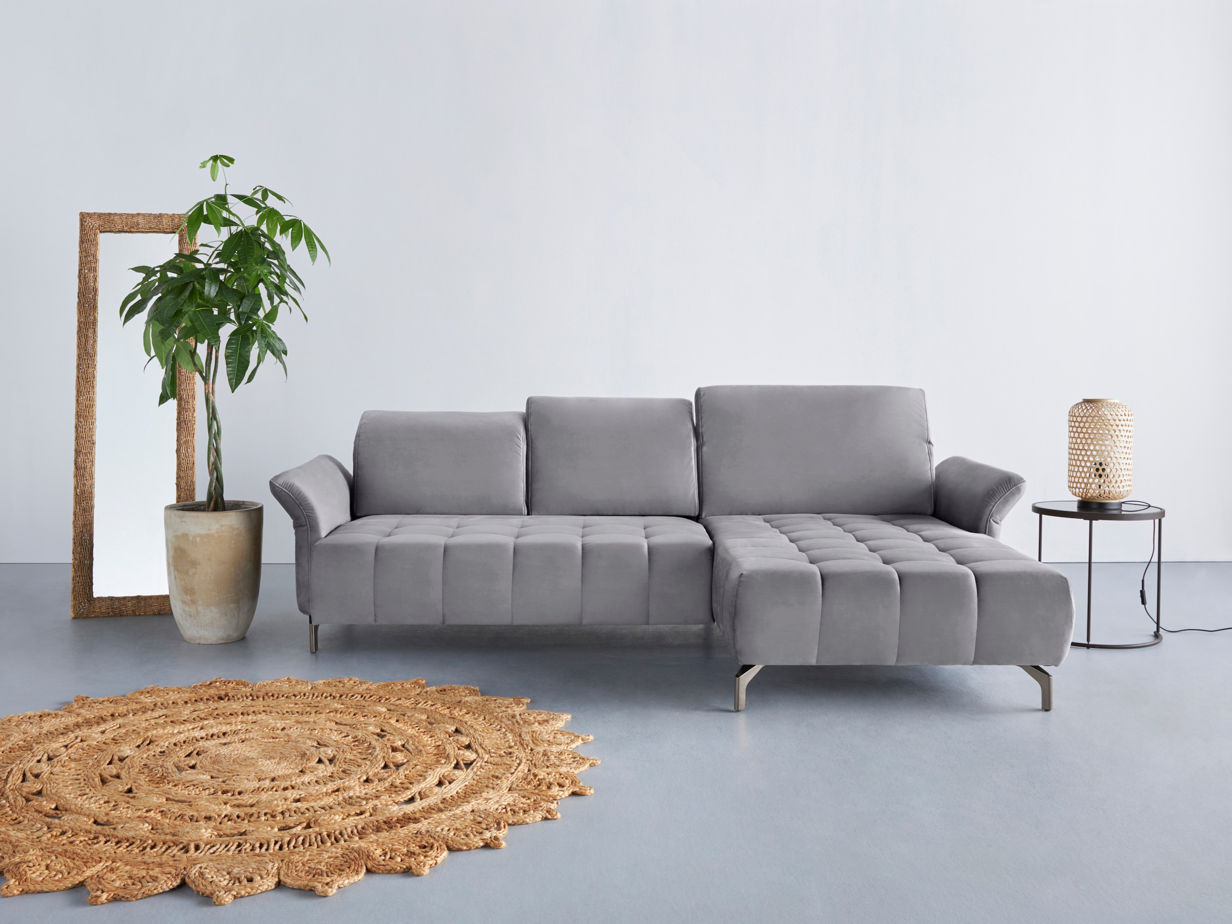 OTTO home Ecksofa "Fresh L-Form" Federkern, wahlweise Kopfteilverstellung und motorischer Vorziehsitz