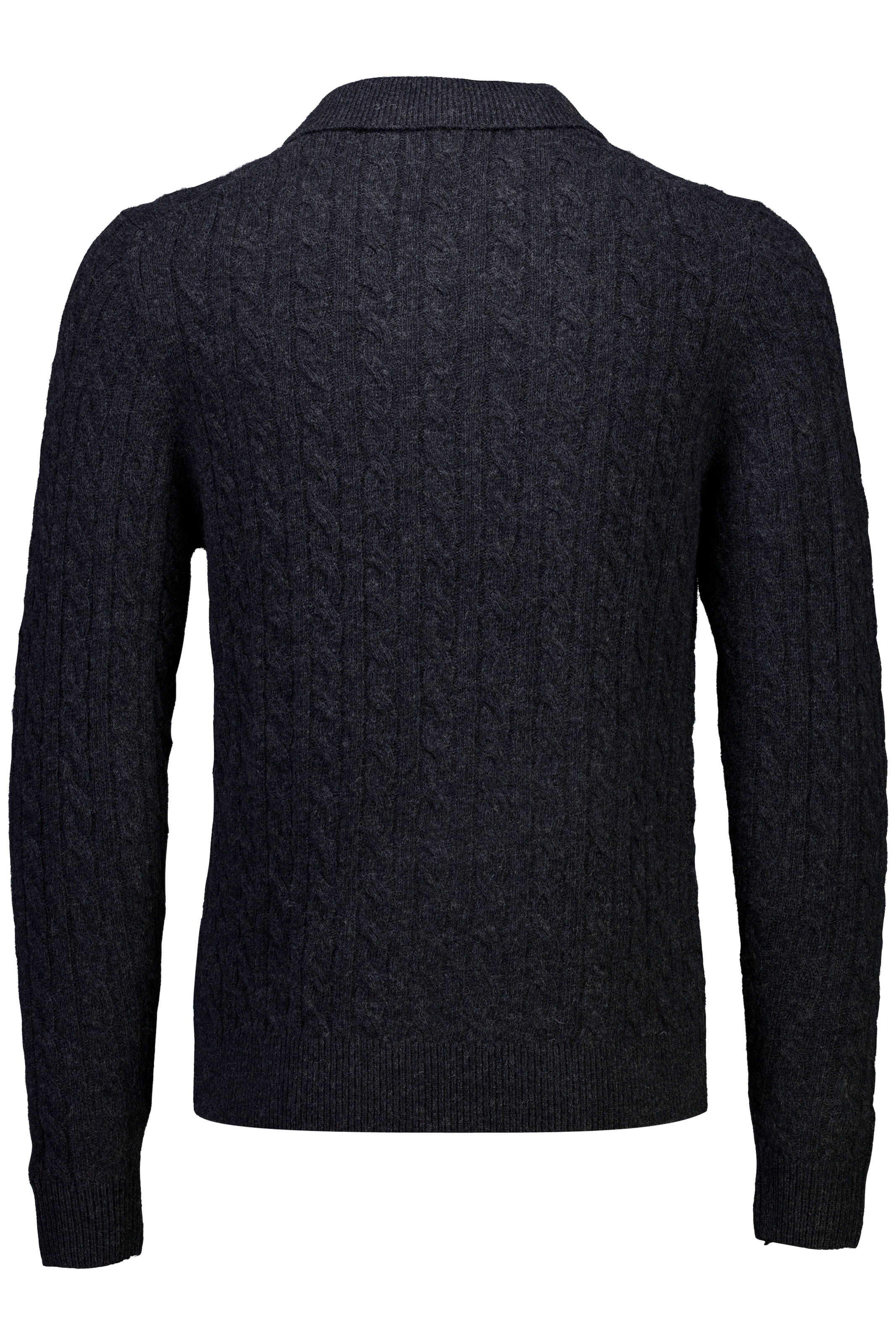LINDBERGH Strickpullover mit Zopfmuster, Polo-Kragen und Wolle