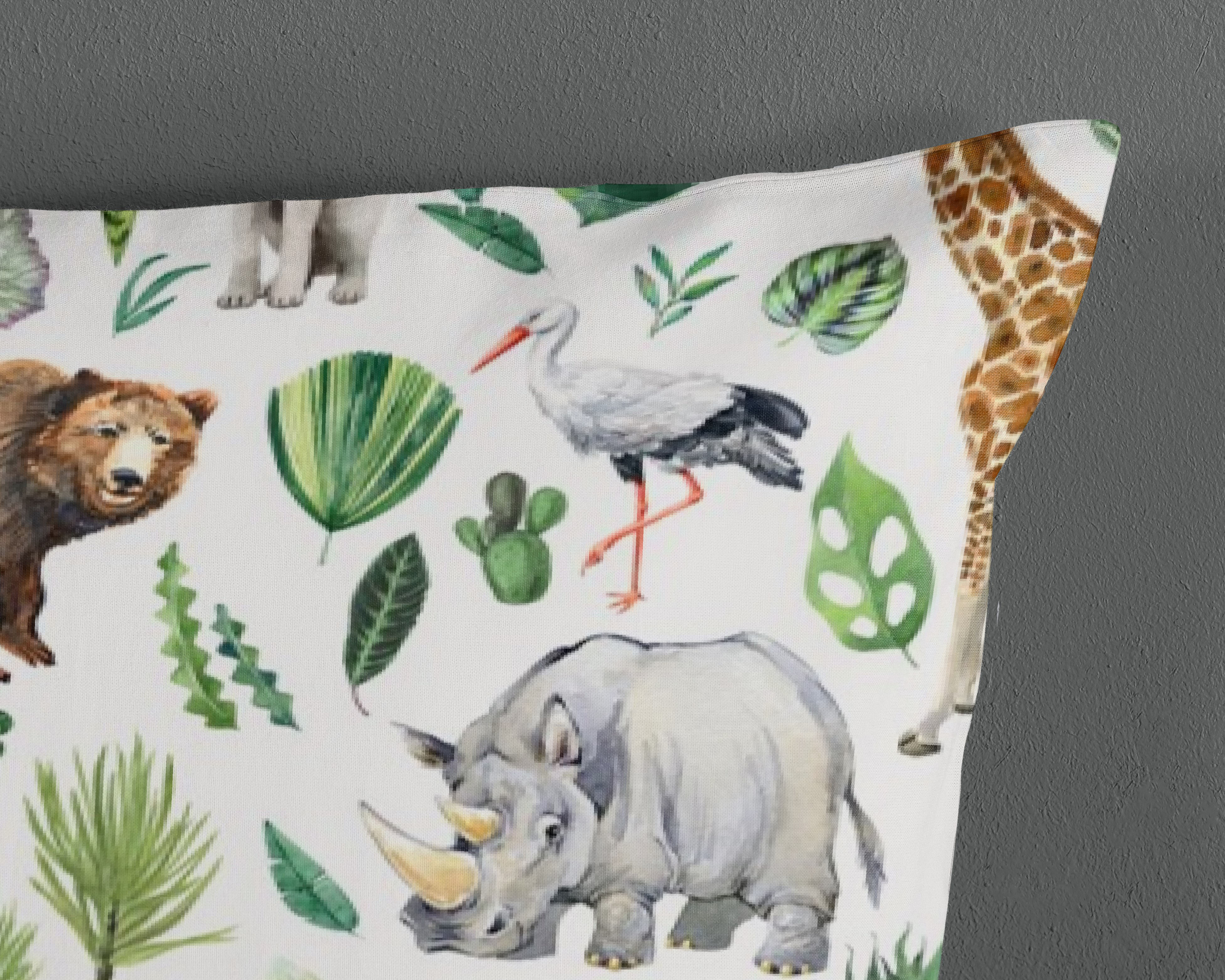 Thumbnail - good morning Babybettwäsche "Samba" 2 Stk. tlg. 100% Baumwolle, 120x150, Reißverschluss, Wendeoptik, Baby, Tier, Grün