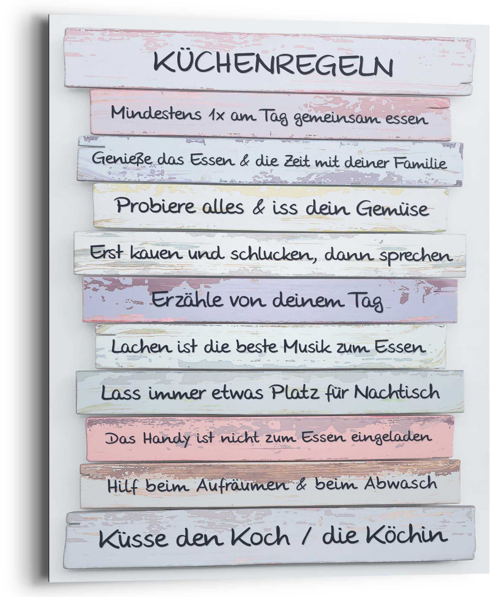 Reinders Wandbild "Küchenregeln" günstig online kaufen