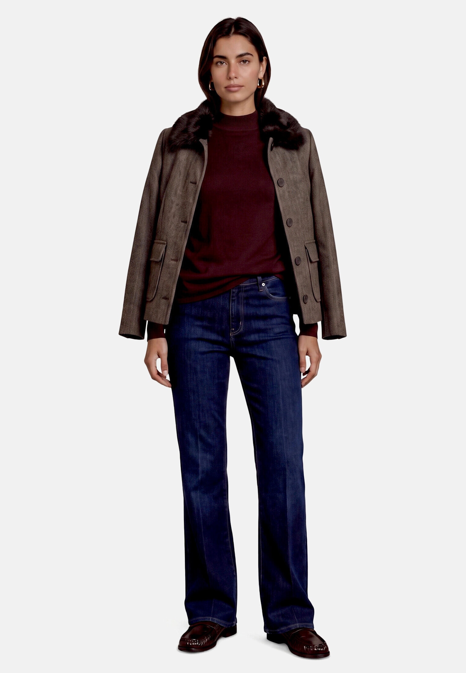Zero Jackenblazer »Damen mit Kunstfellkragen« Material