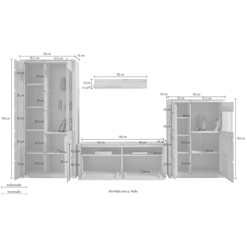 Woltra Wohnwand »Silkeborg«, (Set, 4 St.)