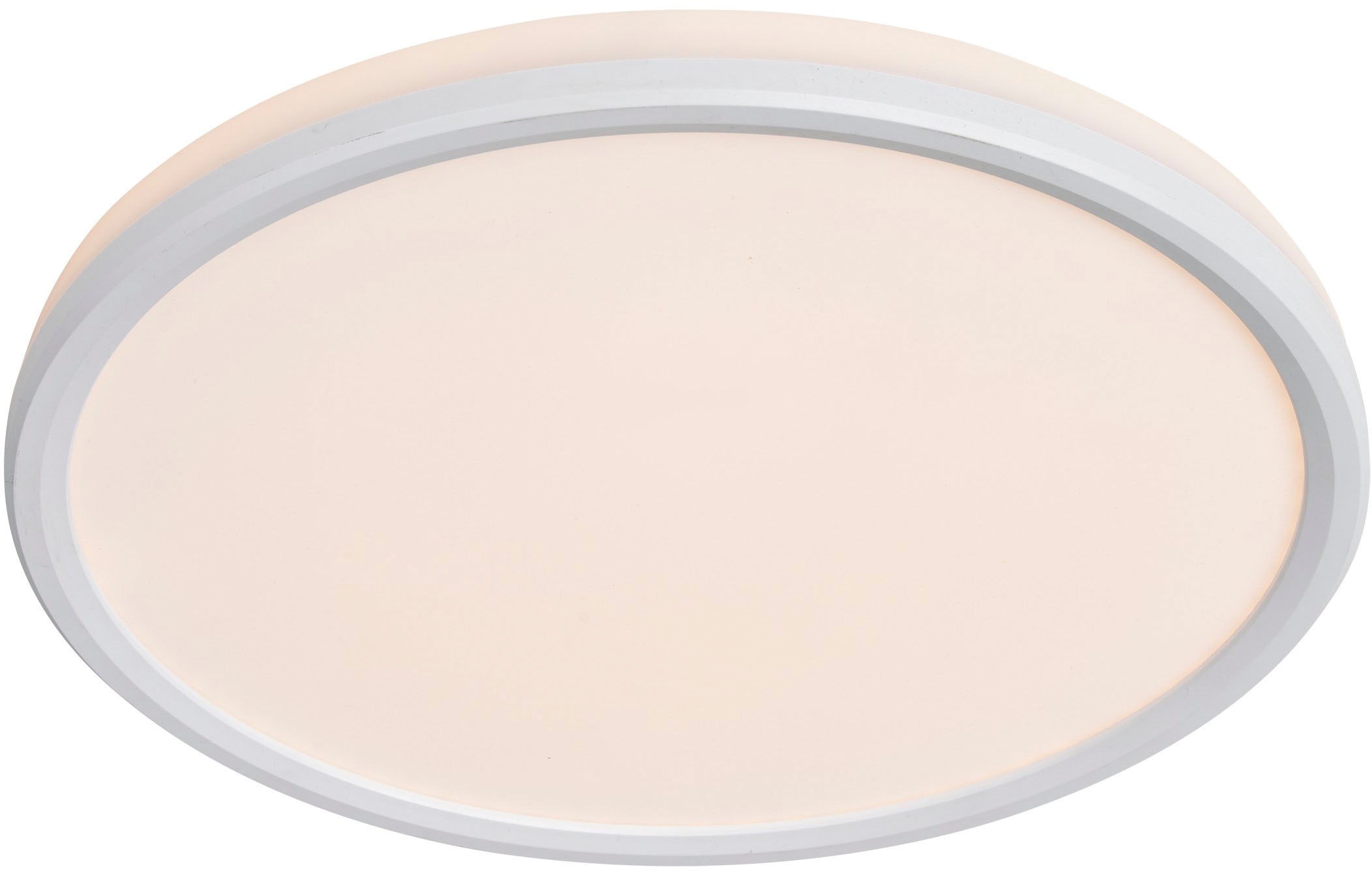 NORDLUX LED Deckenleuchte "Liva Smart Color", Ø 36cm H: 3,2cm, 1 Stk., weiß, Wohnzimmer, Leuchten, Opalweißes, mundgeblasenes Glas, Kippschalter am