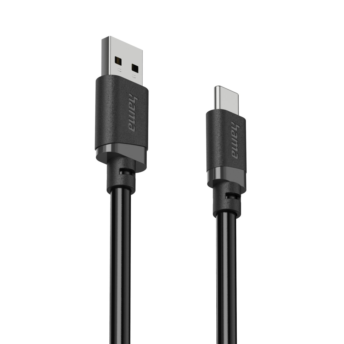 Hama USB-Kabel »USB-A auf USB-C Ladekabel 1 m schwarz« USB Typ A | USB-C 100 cm Schnellladen, 480 Mbit/s, 3 A Strom, breite Kompatibilität