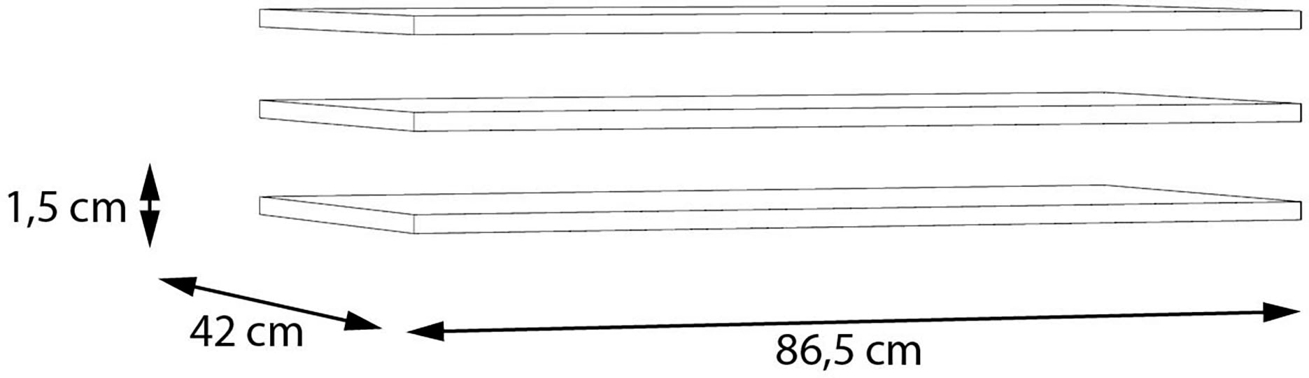 FORTE Einlegeboden, (Set, 3 St., 3-er Set), Einlegeboden 3er Set, optional bestellbar, Textilstruktur
