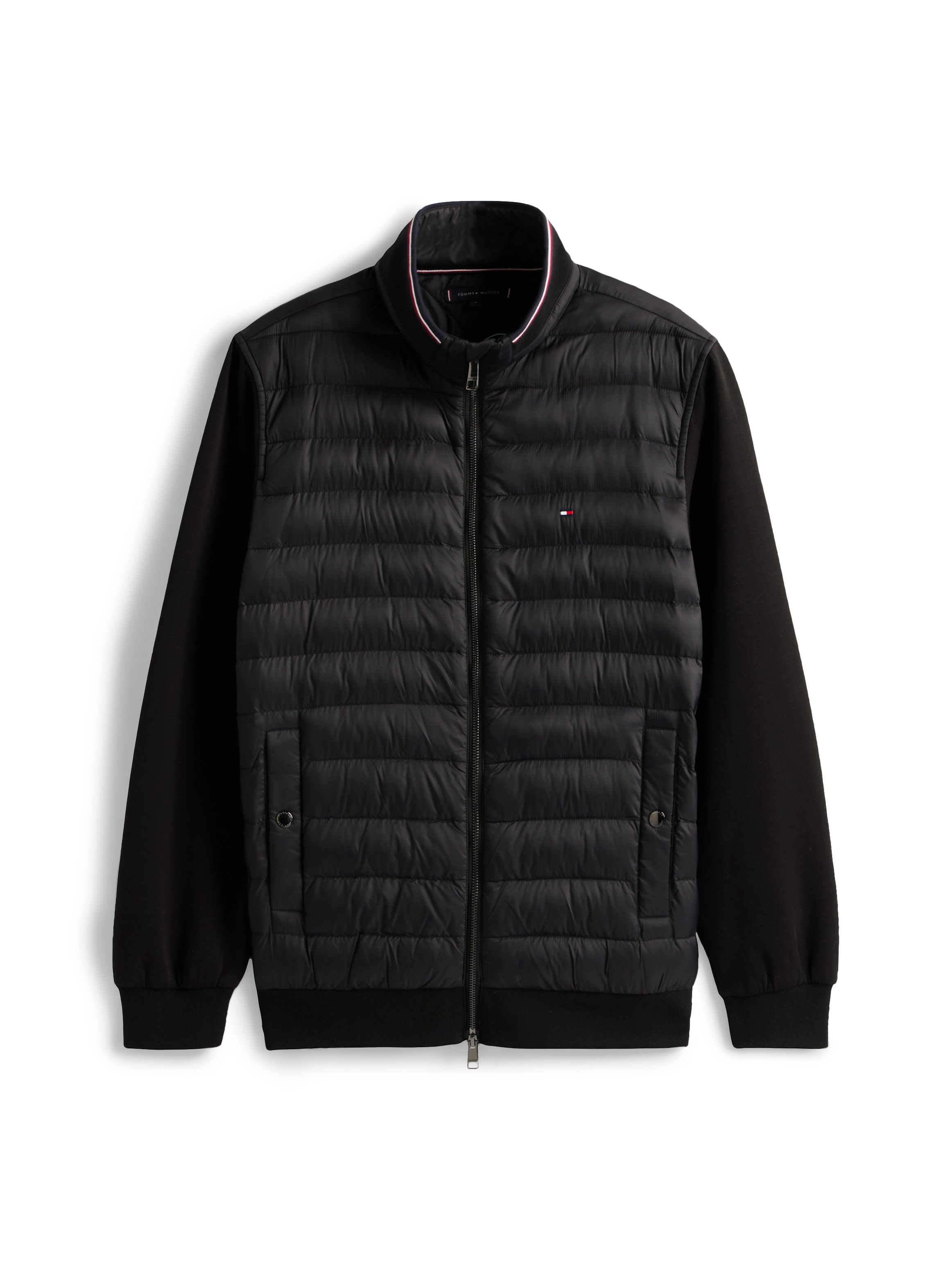 Tommy Hilfiger Sweatjacke »MIX MEDIA«, Stehkragen, Regular Fit, mit gesteppten Einsatz