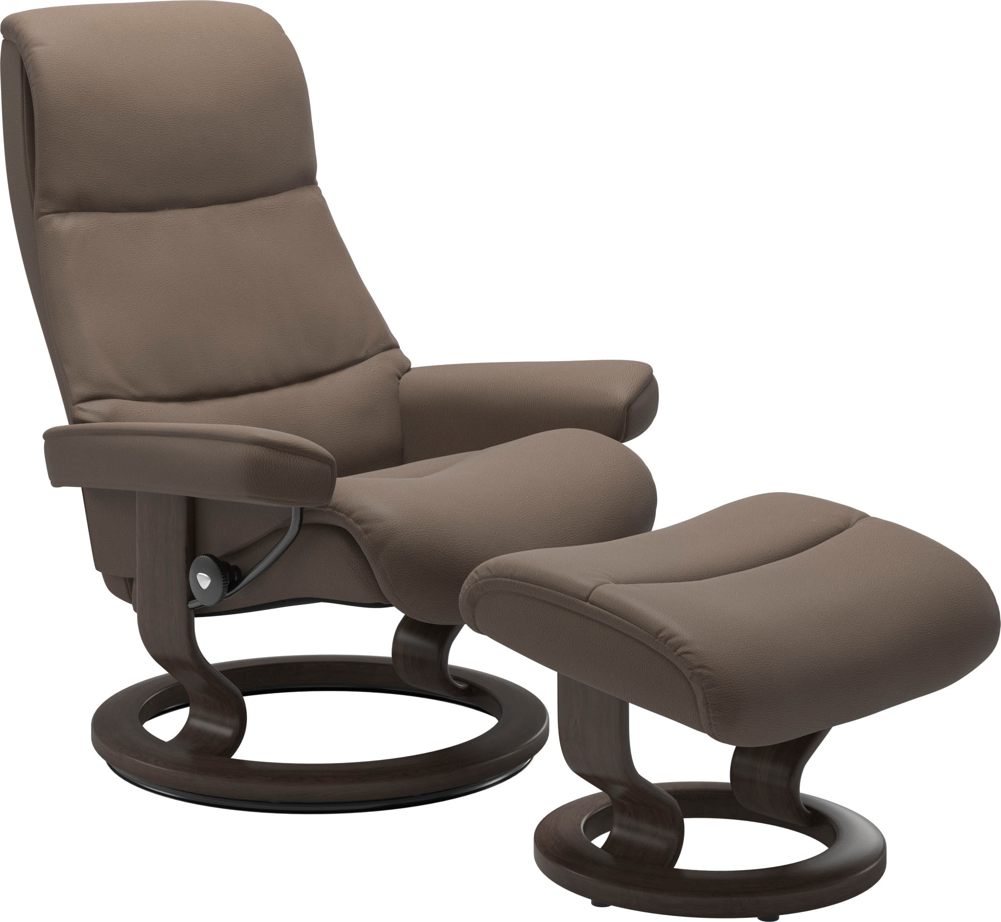 Stressless Relaxsessel "View" Set, Relaxsessel mit Hocker, mit Classic Base, Größe S,Gestell Wenge