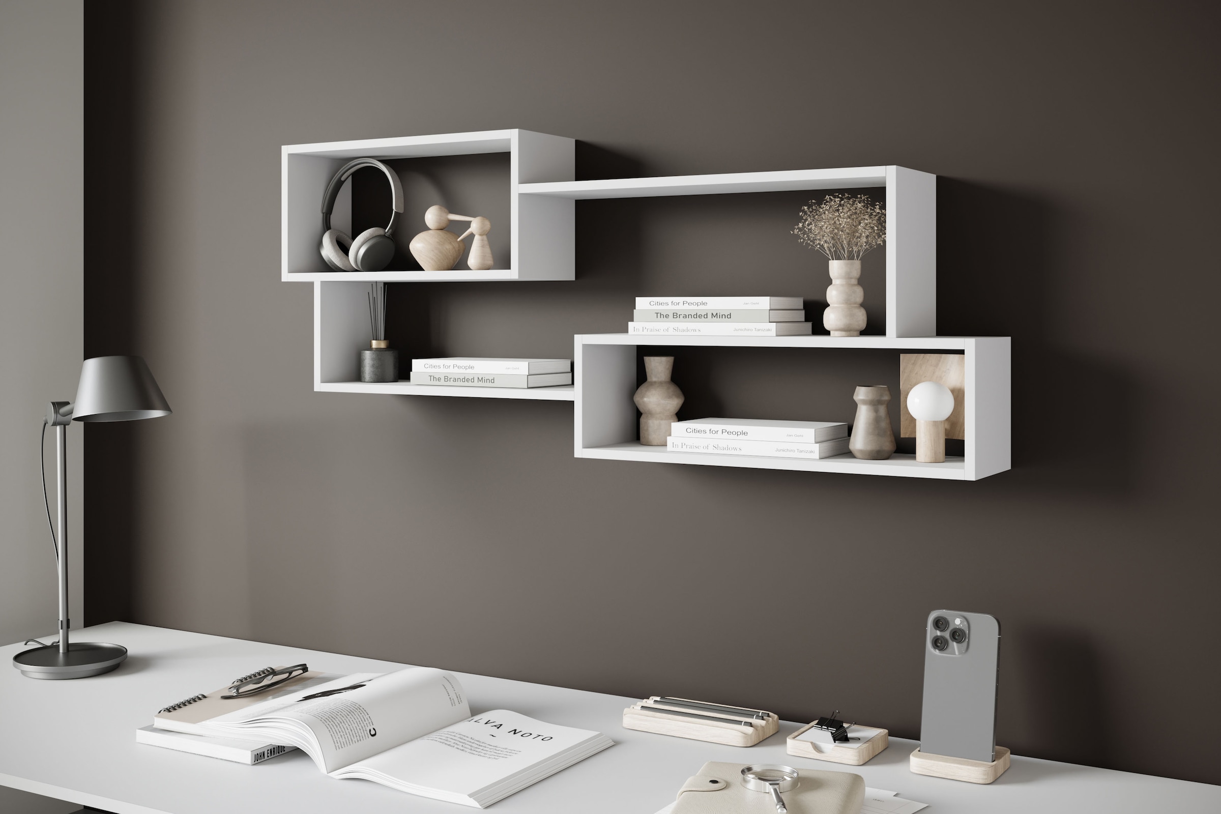 INOSIGN Wandboard »Wandregal Trio«, (1 St.), Ideal als Bücherregal, Dekoregal oder Ablage im Büro