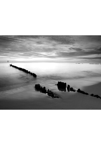 Papermoon Fototapetas »Strand juoda spalva & Wei...