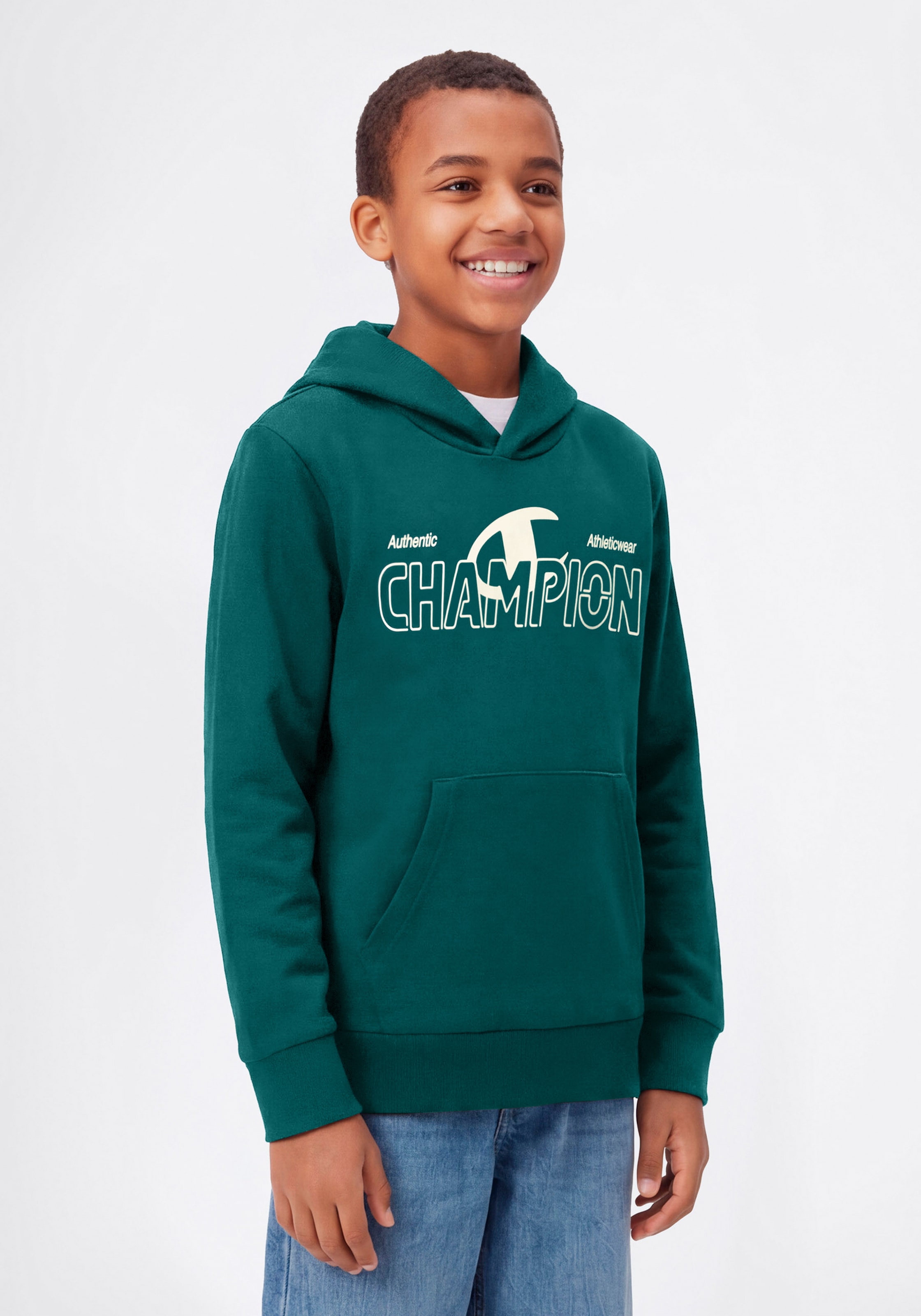 Champion Kapuzensweatshirt »Graphic Terry Hoodie«, 1 tlg. für Kinder, sportlicher Stil, mit Kapuze, bequemer Schnitt

