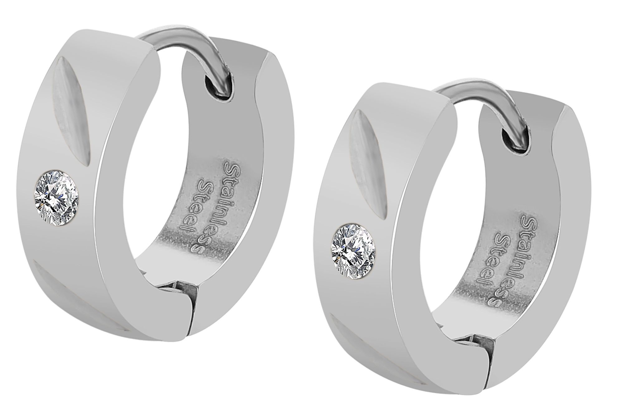 Adelia´s Klappcreolen "Damen Ohrringe – Klappcreole aus Edelstahl mit Stras günstig online kaufen