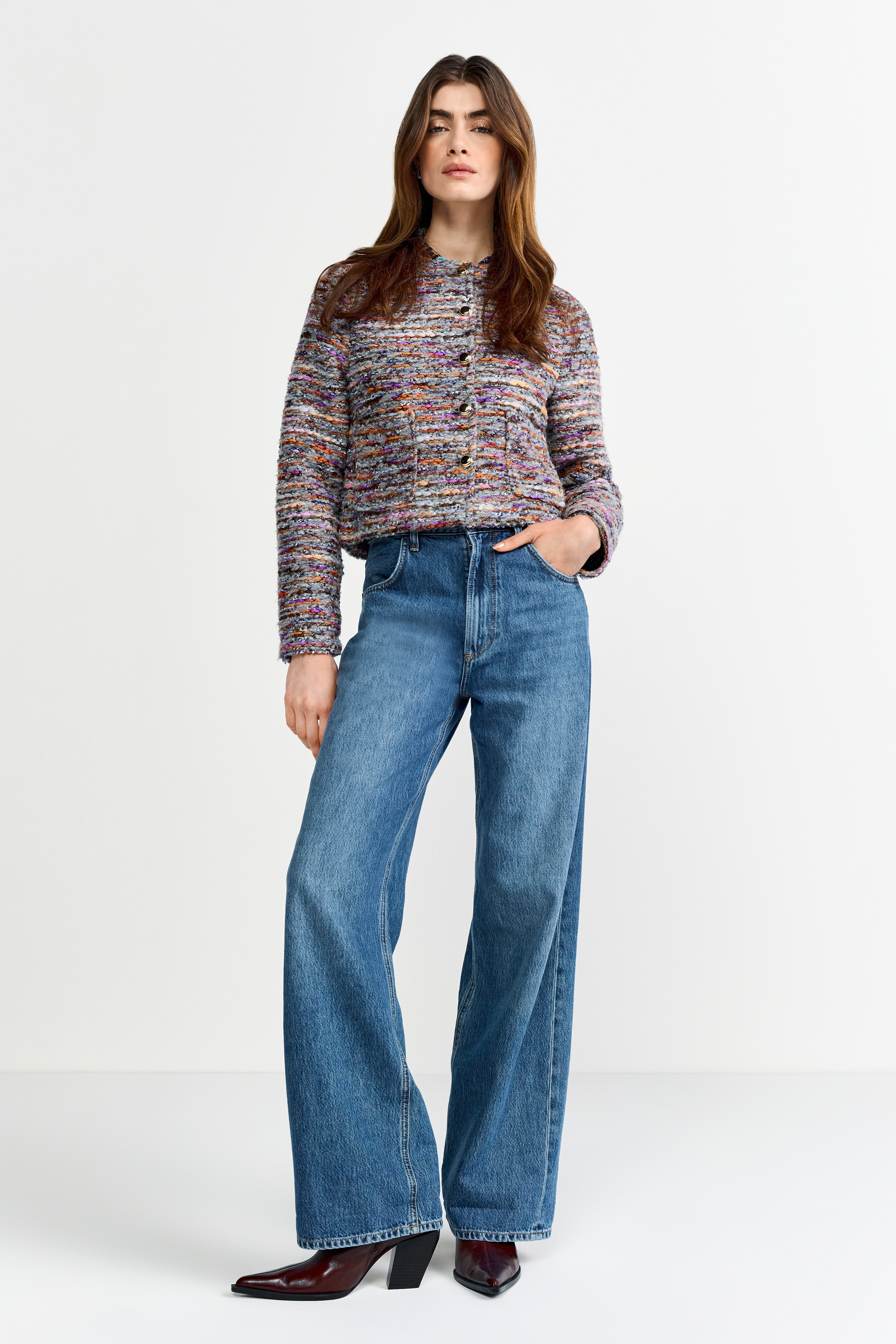 Thumbnail - RICHROYAL Bouclèjacke in Multicolor, gerade Form