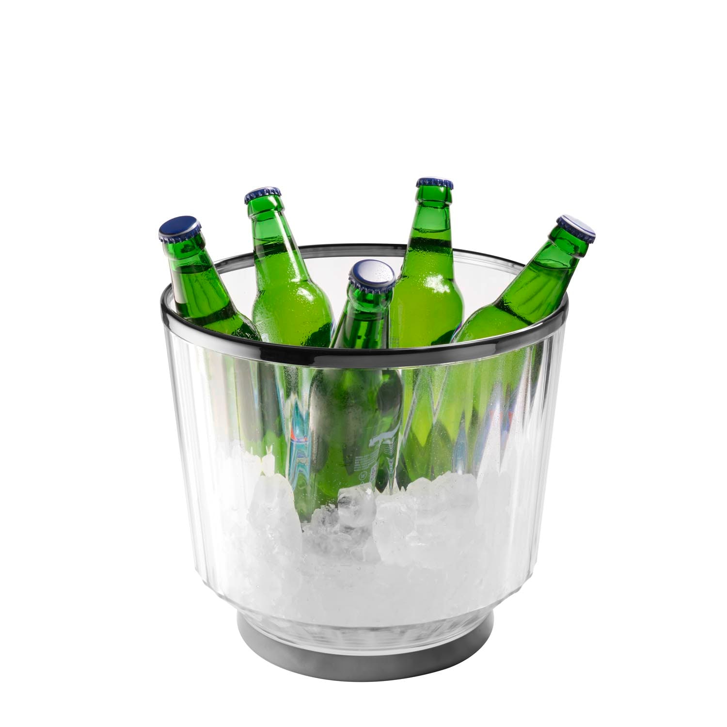 APS Wein- und Sektkühler »AUREO, 10 Liter, Getränkekühler im Gunmetal-Look« mit Rand und Bodenring aus 18/8 Edelstahl