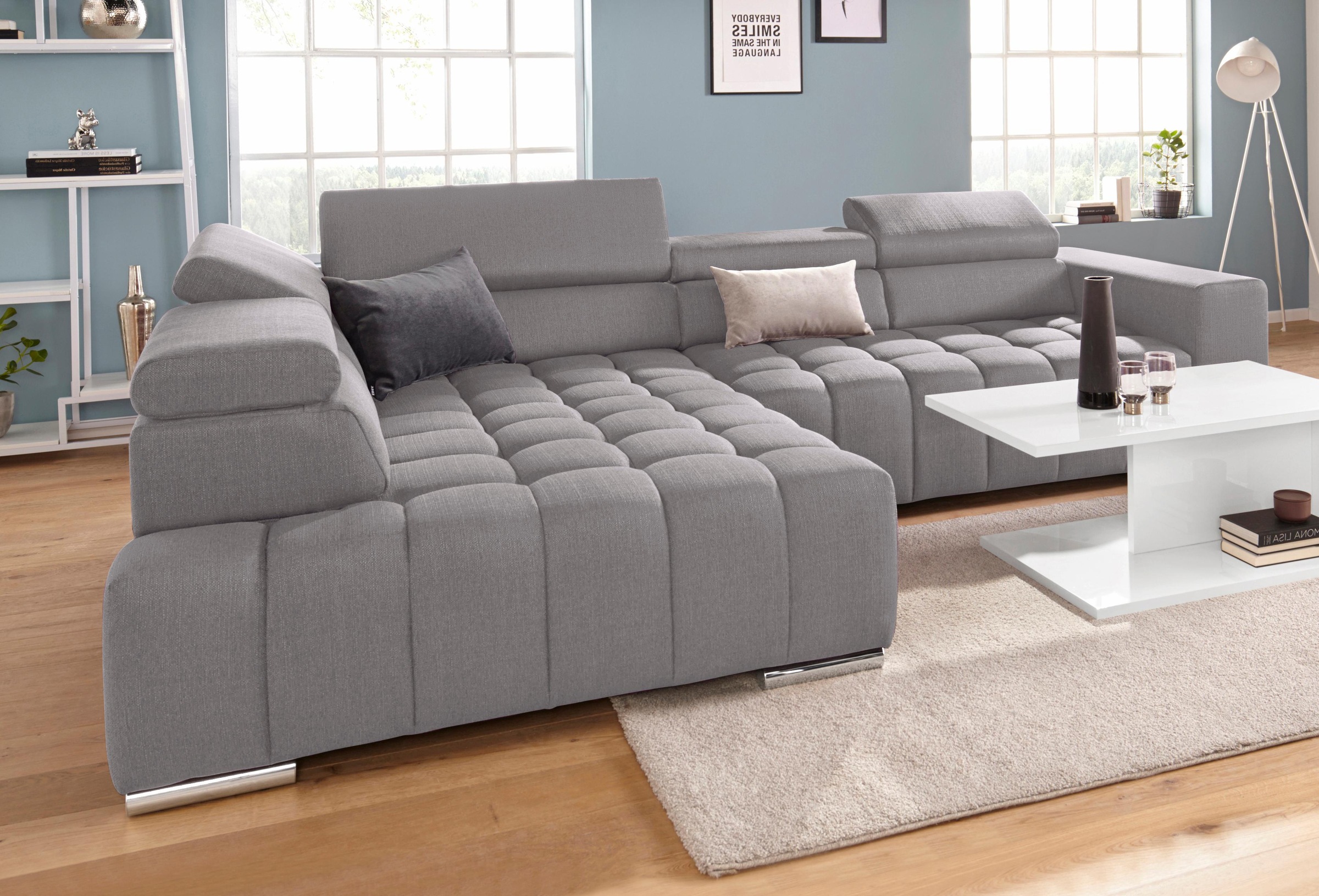 exxpo - sofa fashion Ecksofa "Elias, aktuelle Kreuzsteppung im Sitz, bequem günstig online kaufen
