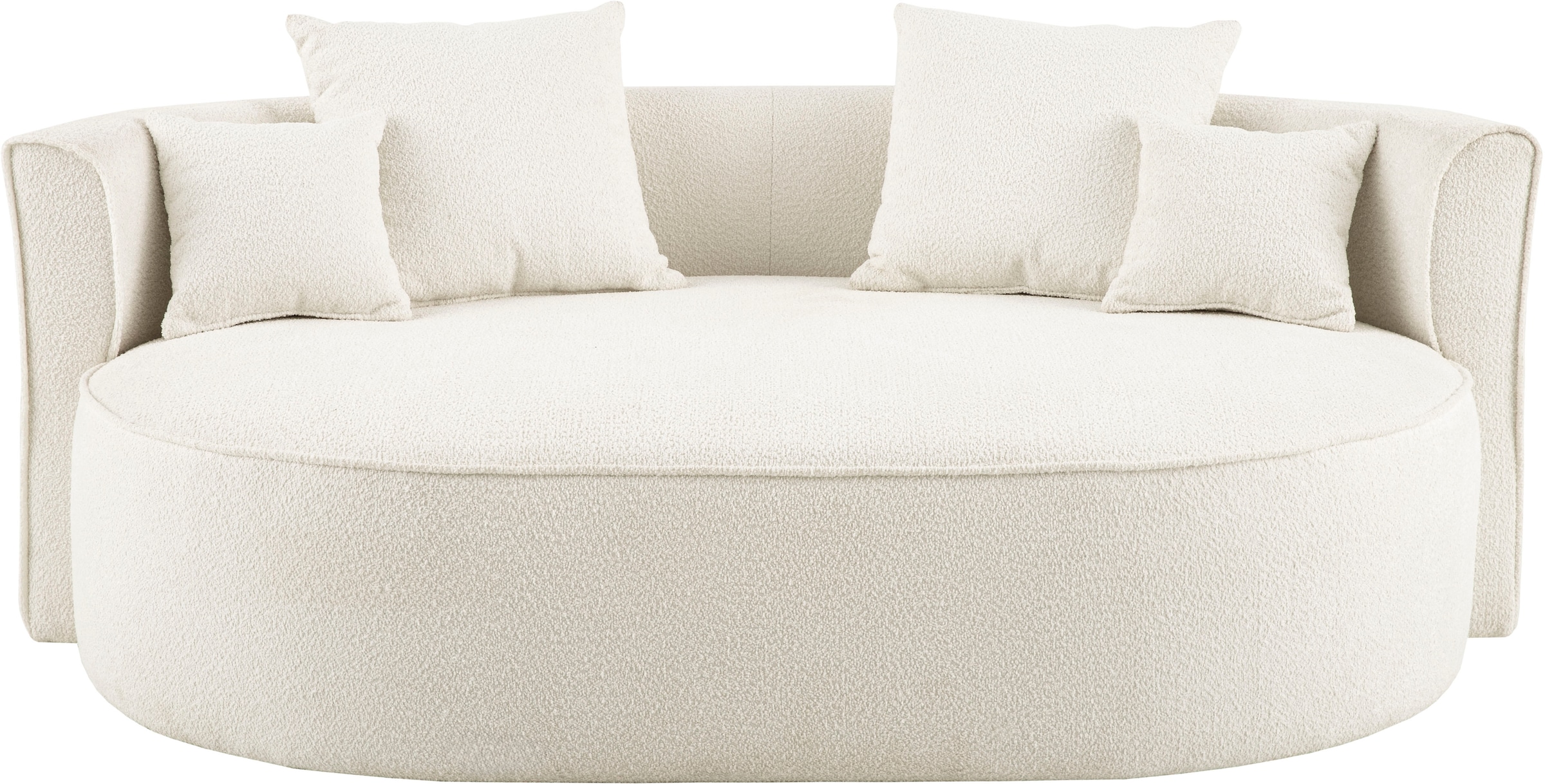 LeGer Home by Lena Gercke 2,5-Sitzer »ISALIE, rundes Loungesofa, mit Kissen, perfekt gepolstert«, moderne Stoffe, mit 4 Zierkissen, extra große Sitzfläche