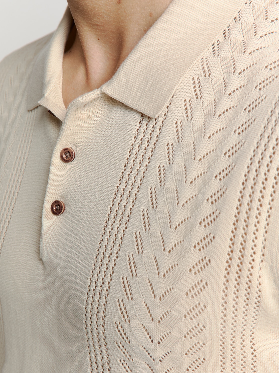 NO EXCESS T-Shirt »No Excess Jacquard Kurzarm Poloshirt«