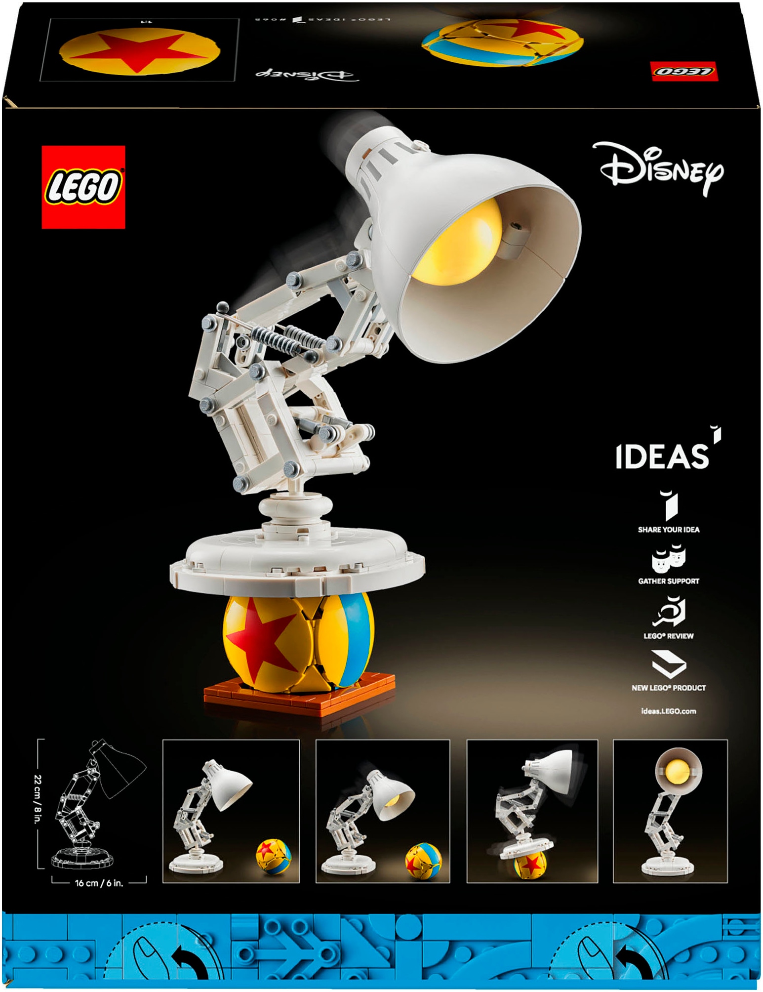LEGO® Konstruktionsspielsteine »Disney Pixar Luxo Jr. (21357), LEGO Ideas«, (613 St.), Made in Europe