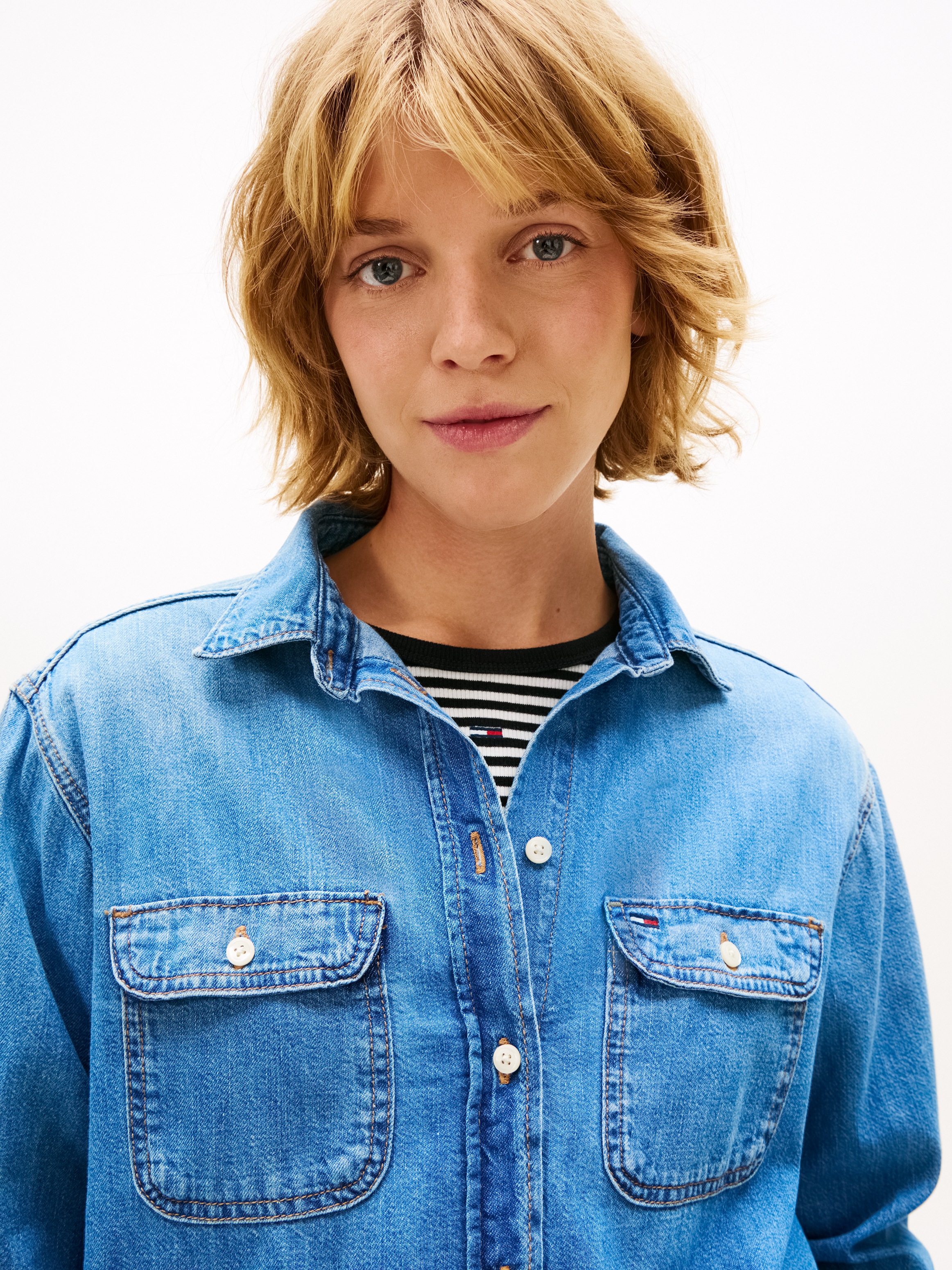 Tommy Jeans Langarmshirt "RELAXED DENIM SHIRT EXT BJ8037" mit dem klassisch günstig online kaufen