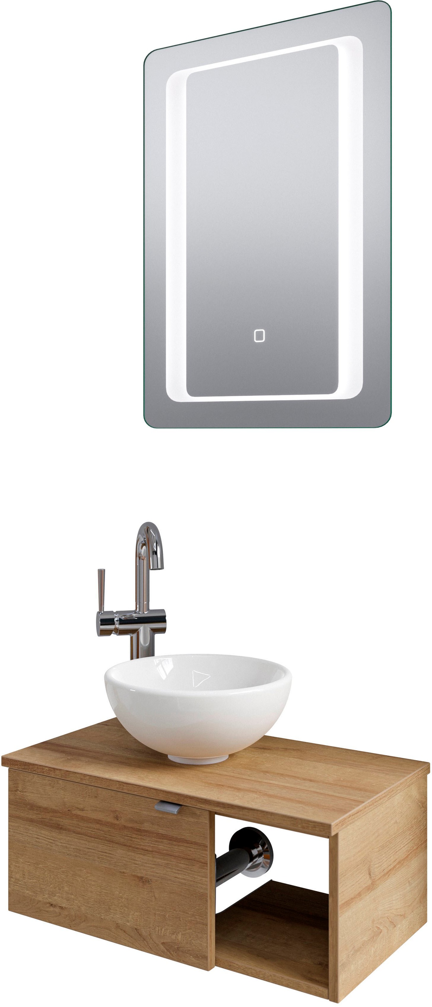 Saphir Badmöbel-Set "Serie 6915" 4 Stk. tlg. Gäste-Bad, 61 cm breit, mit LE günstig online kaufen