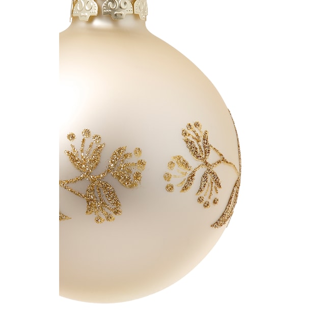 Leonique Weihnachtsbaumkugel »Essone, Weihnachtsdeko, Christbaumschmuck aus  Glas«, (Set, 18 St.), Christbaumkugeln mit Motiv, 18-teilig, Ø 6 cm, 7 cm, 8  cm | BAUR