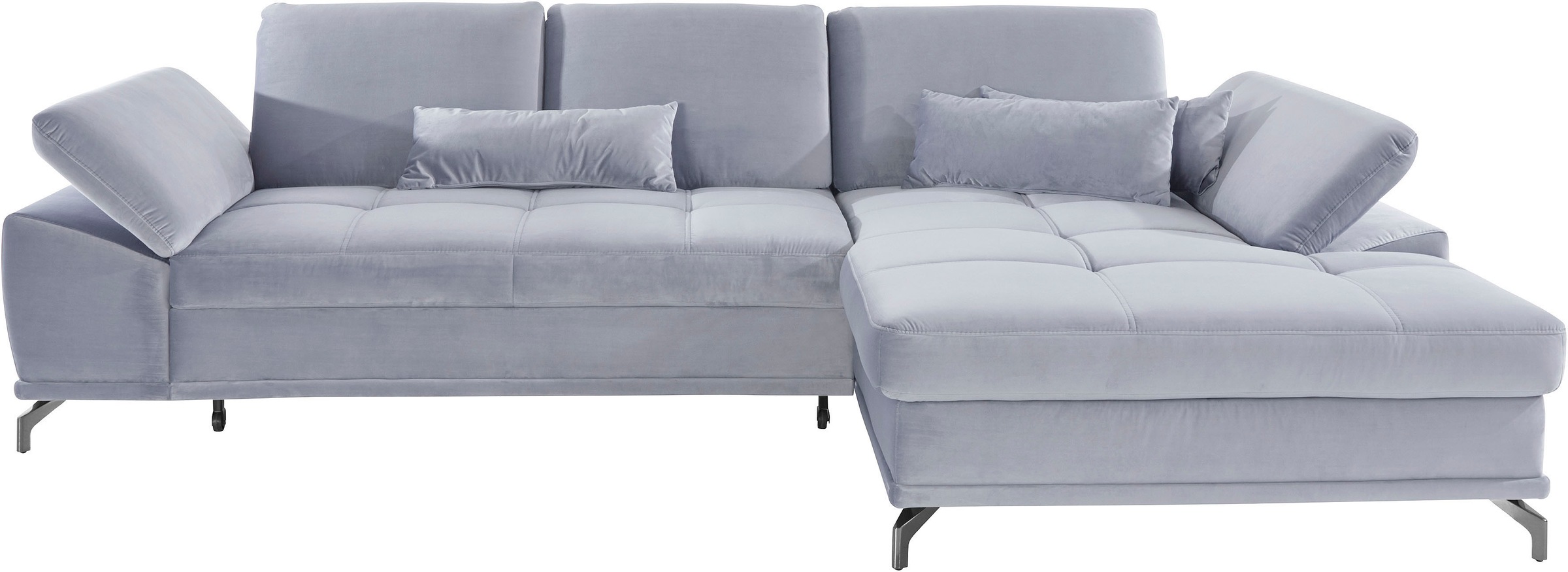 Places of Style Ecksofa Costello, mit Sitztiefenverstellung und Armlehnfunktion, incl. 3 Nierenkissen