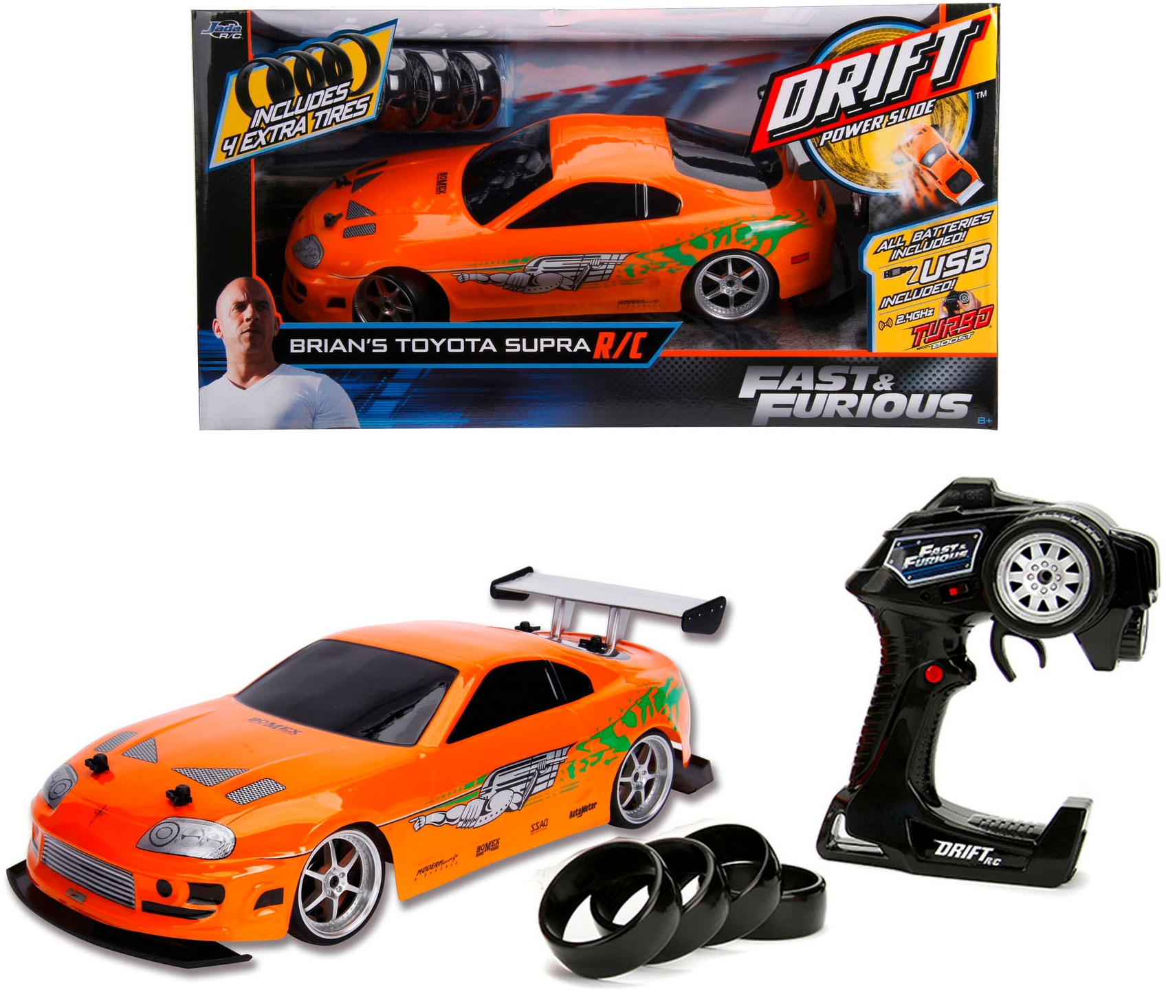 JADA RC-Auto »Fast & Furious RC Drift 1995 Toyota, 1:10, 2,4GHz«